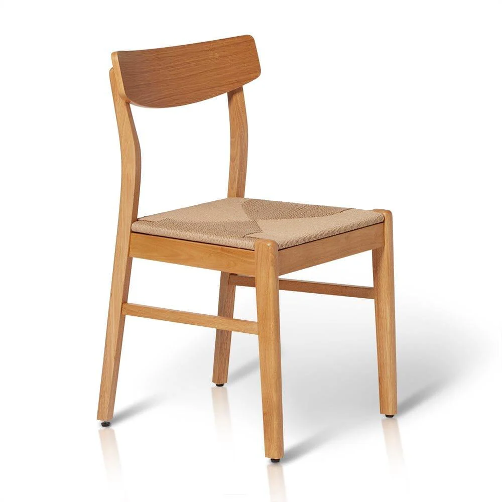 Outlet - Faye Wooden Woven Chairs Set of 2 - Oak - Image 5