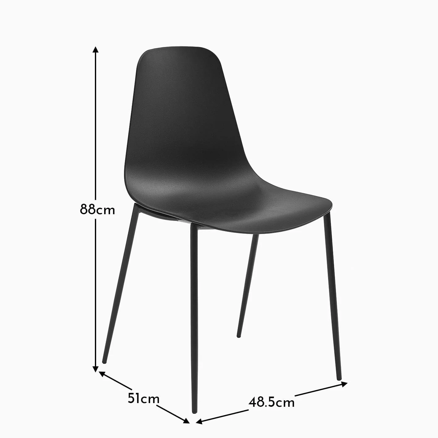 Outlet - Wren Black Dining Chairs - Set of 2 - Image 9