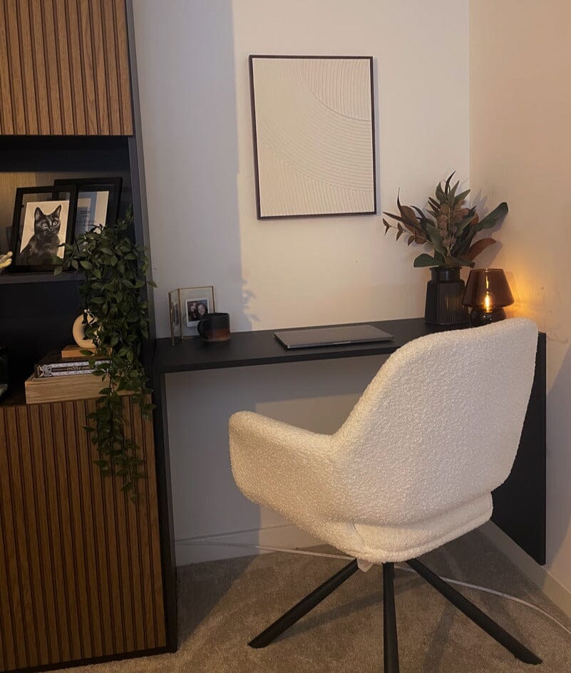 Outlet - Parker Boucle Office Chair - Black Metal Legs - Image 5
