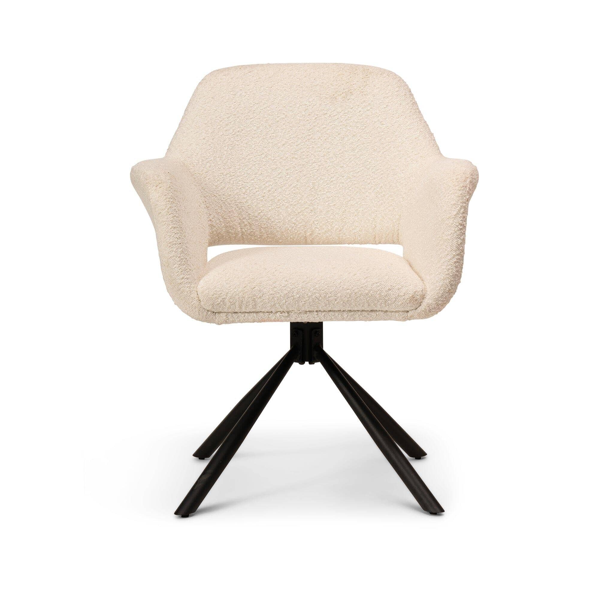 Outlet - Parker Boucle Office Chair - Black Metal Legs - Image 8