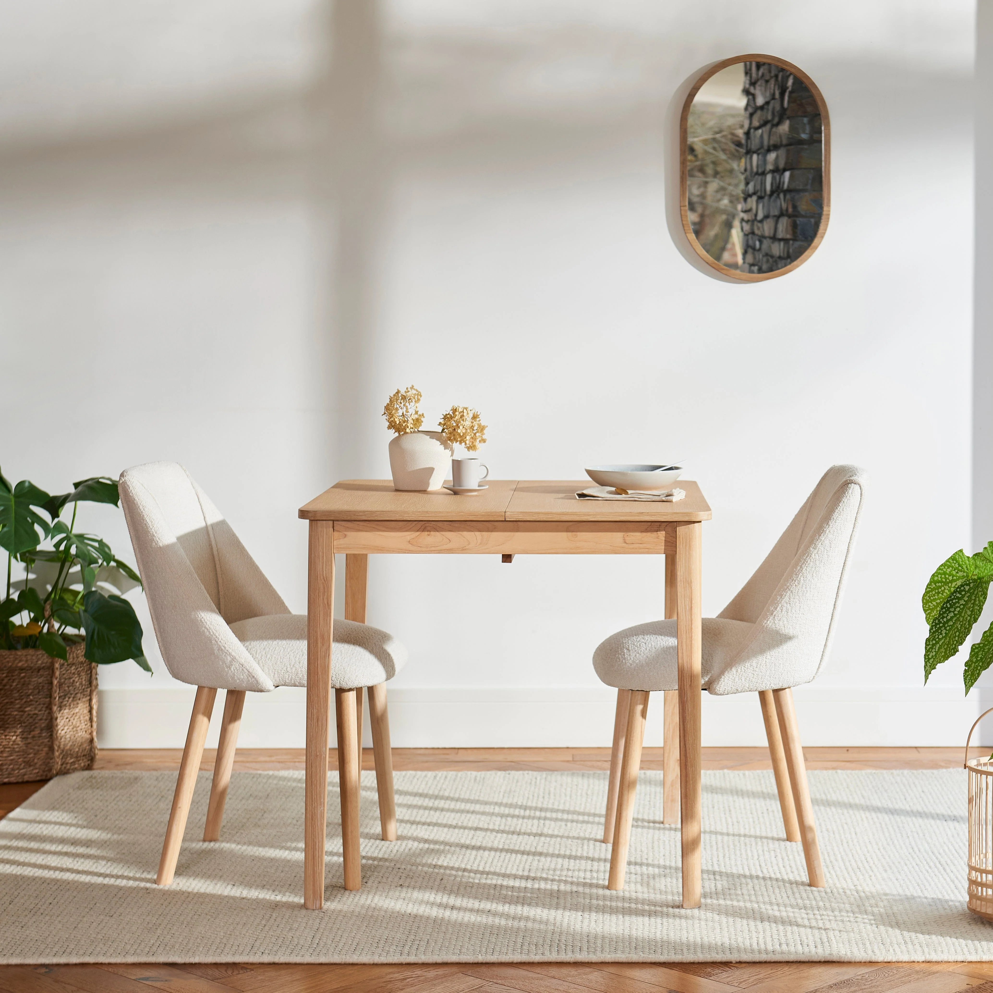 Paul Whitewash Oak Extending Dining Table - Small - Image 6