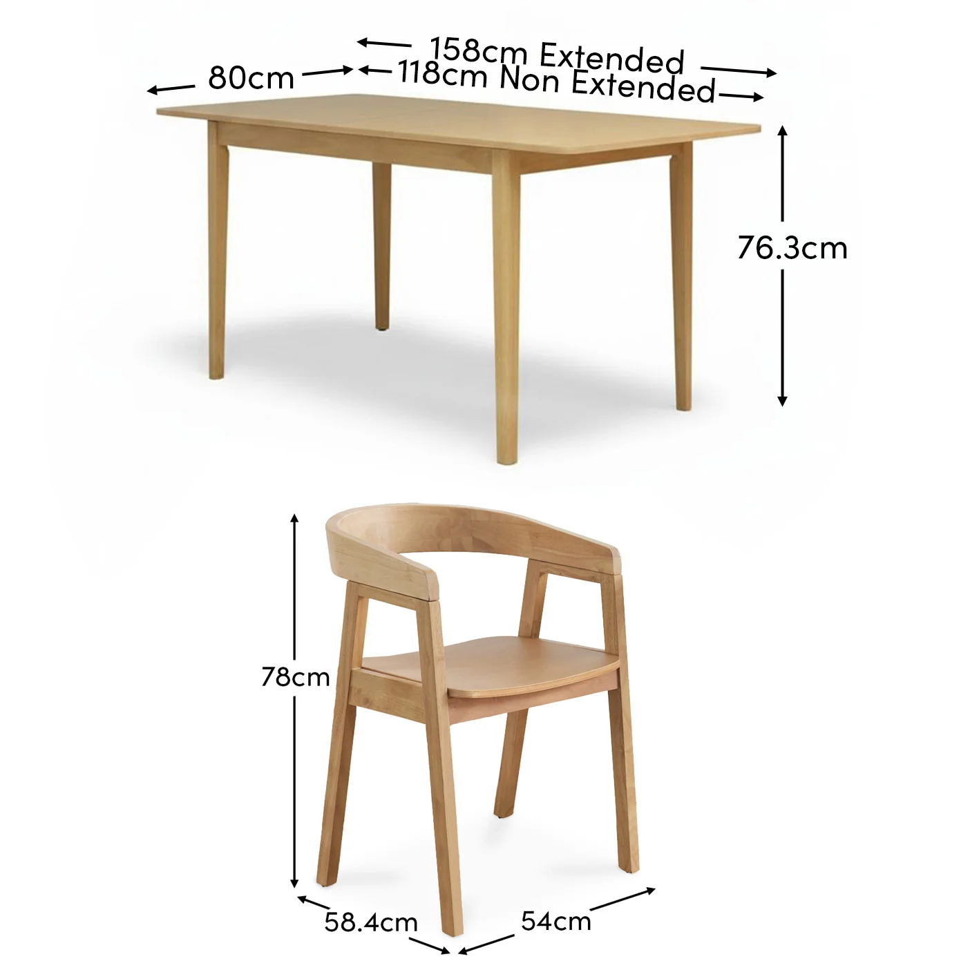 Paul Pale Oak Extending Dining Table Set - 4 Seater - Ella Pale Oak Carver Chairs - Image 10