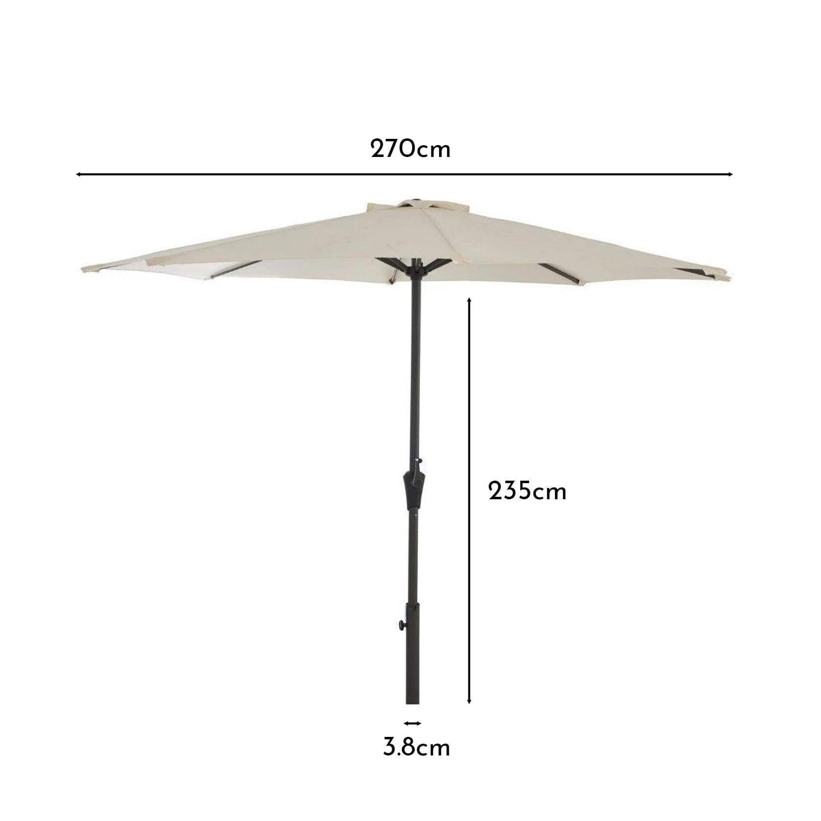 Cream LED Parasol - 2.7m Round with Raincover - Image 4