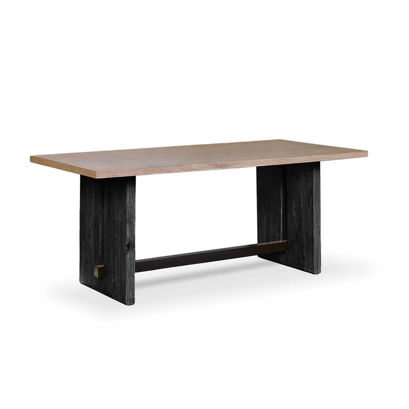 Priya Whitewash Dining Table Set - 6 Seater - Ella Wooden Chairs - Black Legs - Image 11