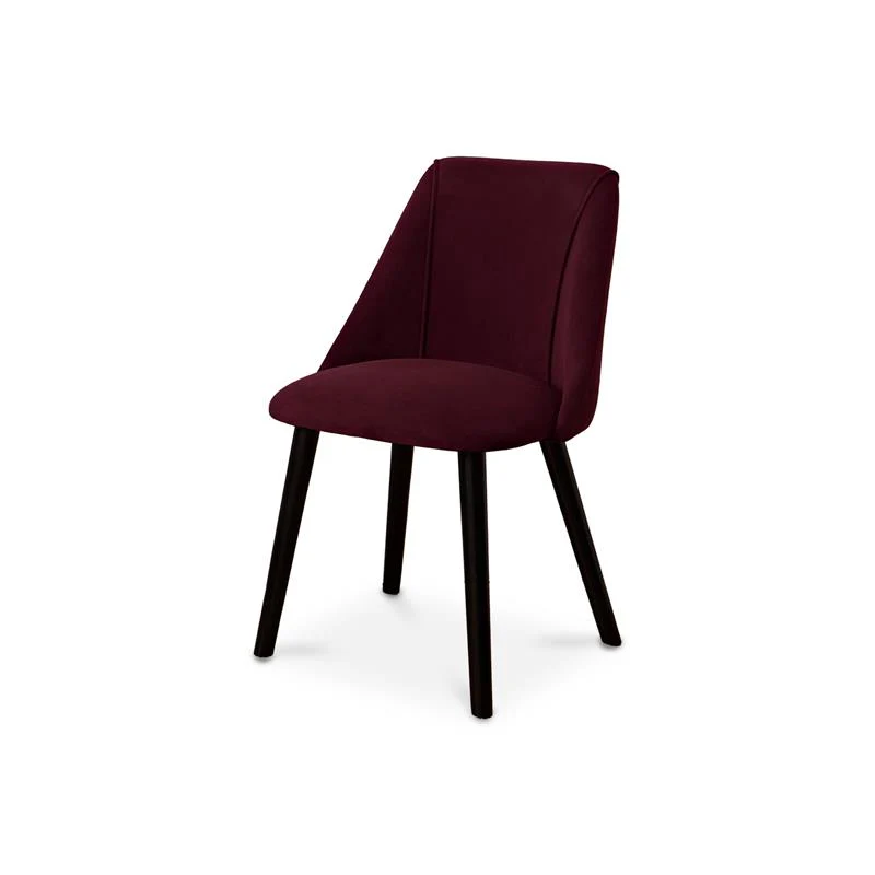 Raleigh Black Dining Table Set - 6 Seater - 4 Freya Burgundy Red Dining Chairs & 2 Freya Burgundy Red Armchairs - Black Oak Legs - Image 8
