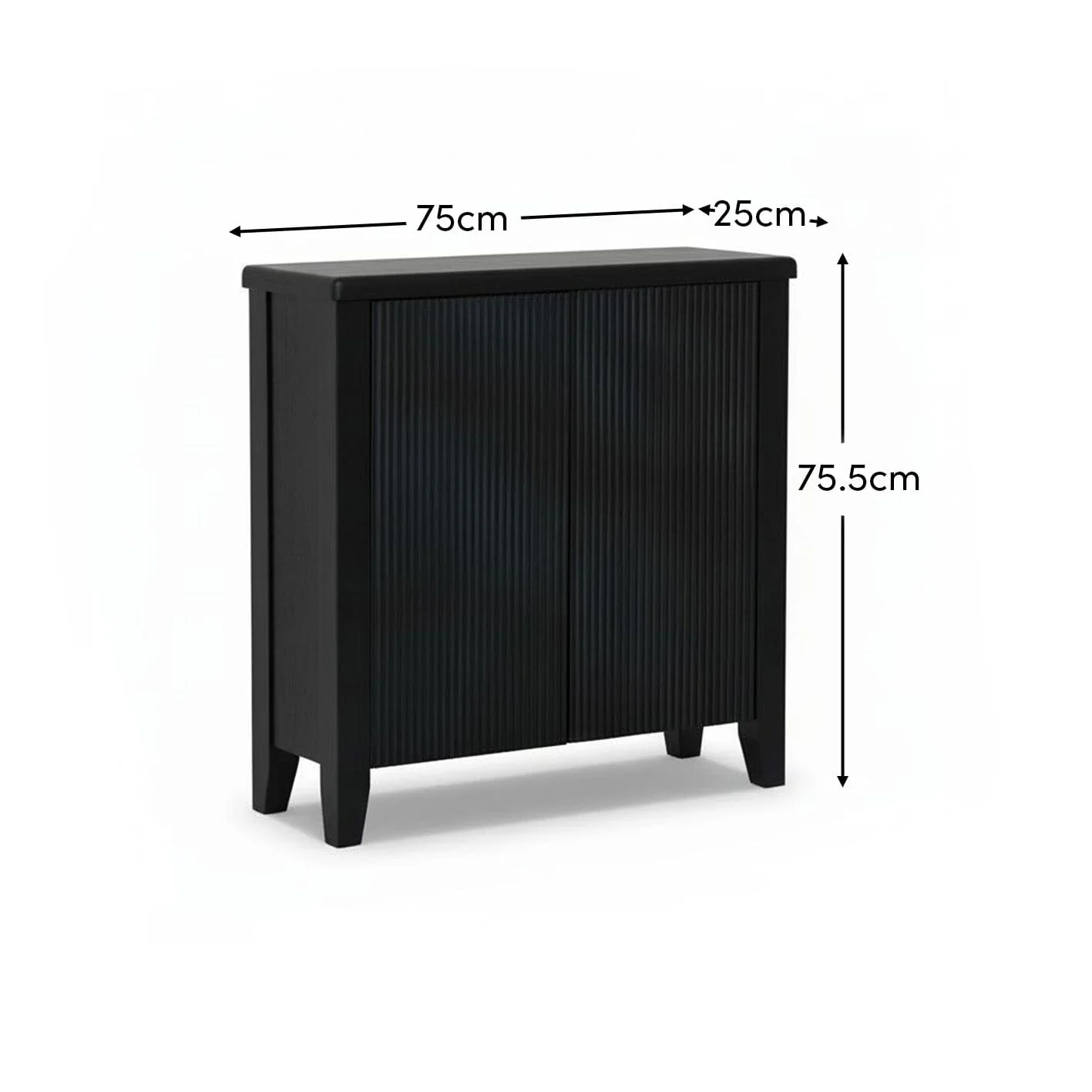 Raleigh 2 Door Small Sideboard - Black - Image 9