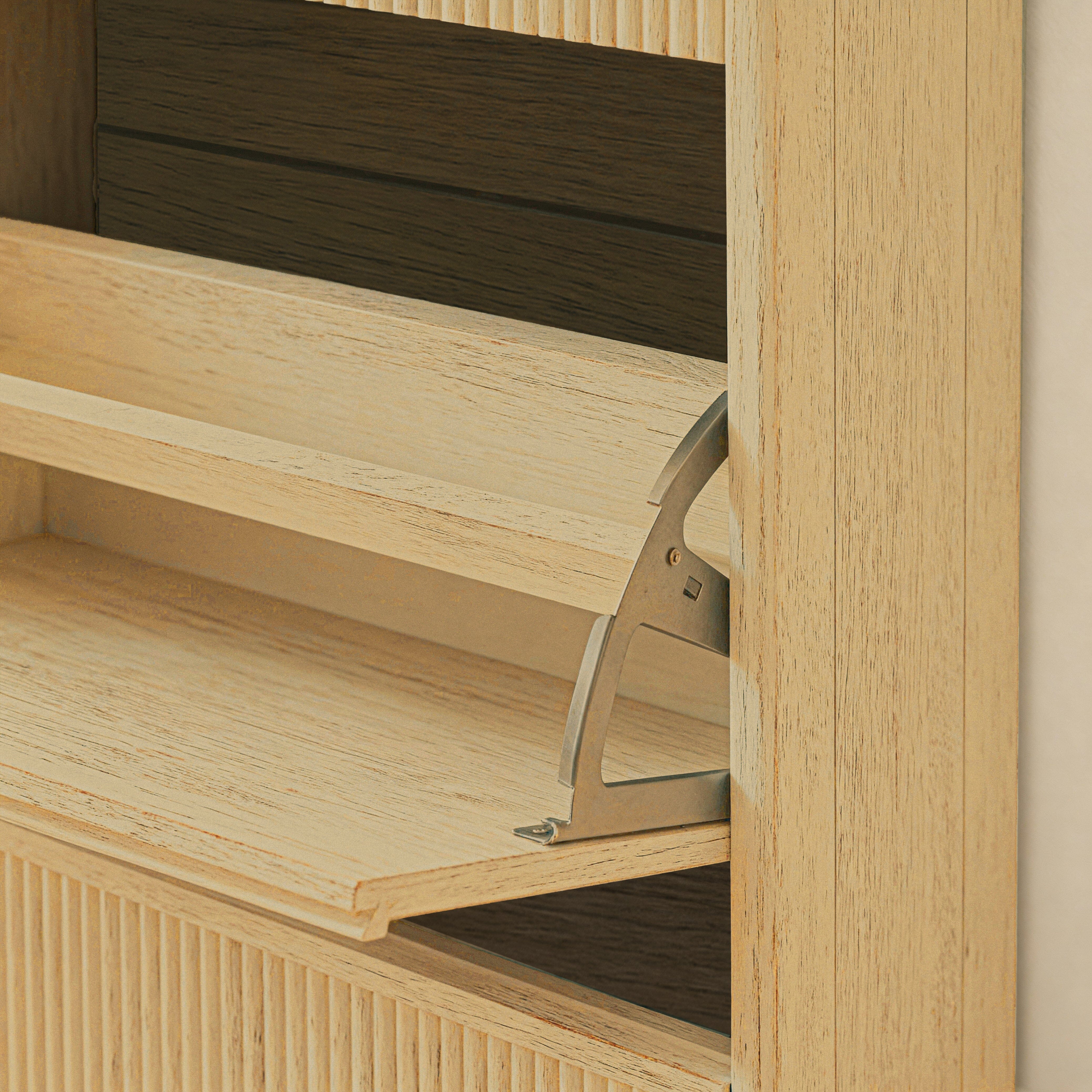 Raleigh 3 Door Shoe Cabinet - Whitewash - Image 6