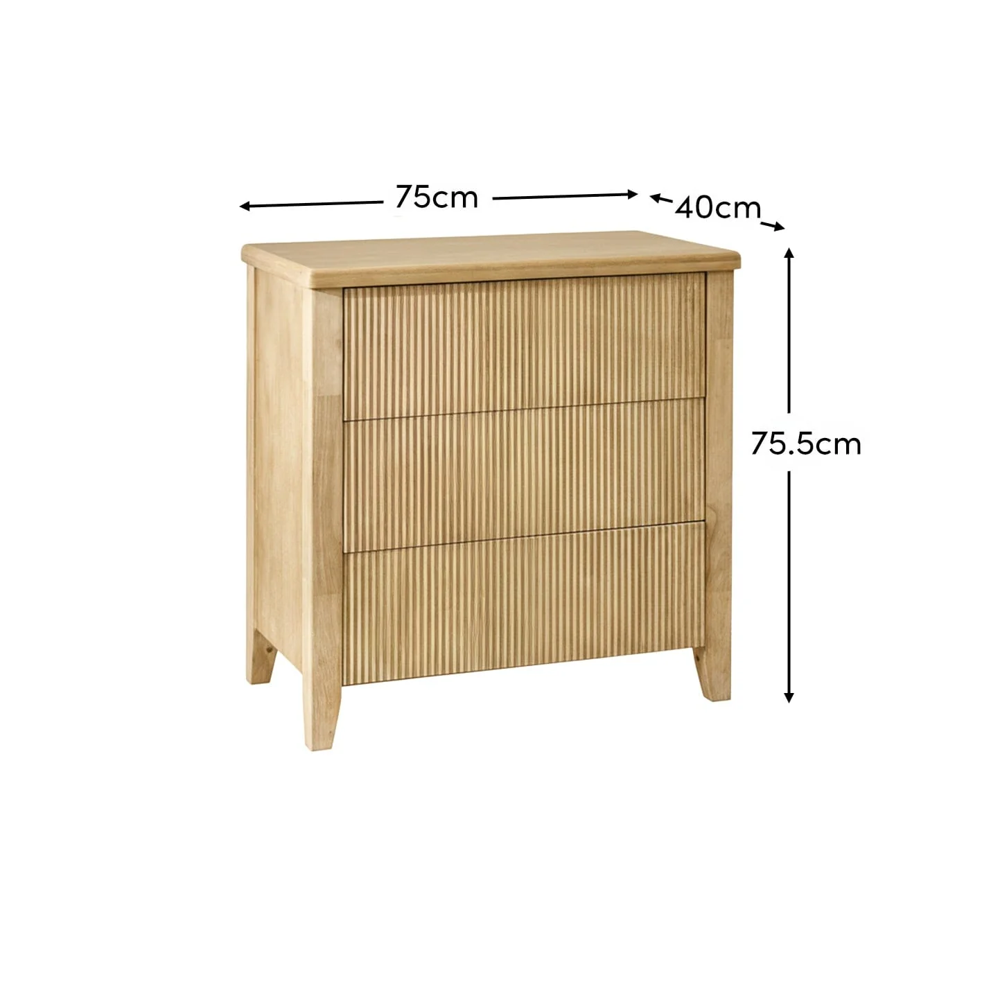 Raleigh 3 Drawer Chest of Drawers - Whitewash - Image 10