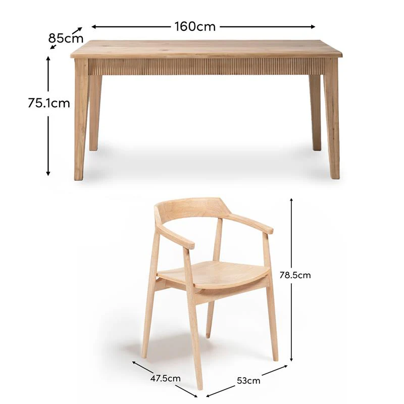Raleigh Whitewash Dining Table Set - 6 Seater - Carter Whitewash Oak Dining Armchairs - Image 13