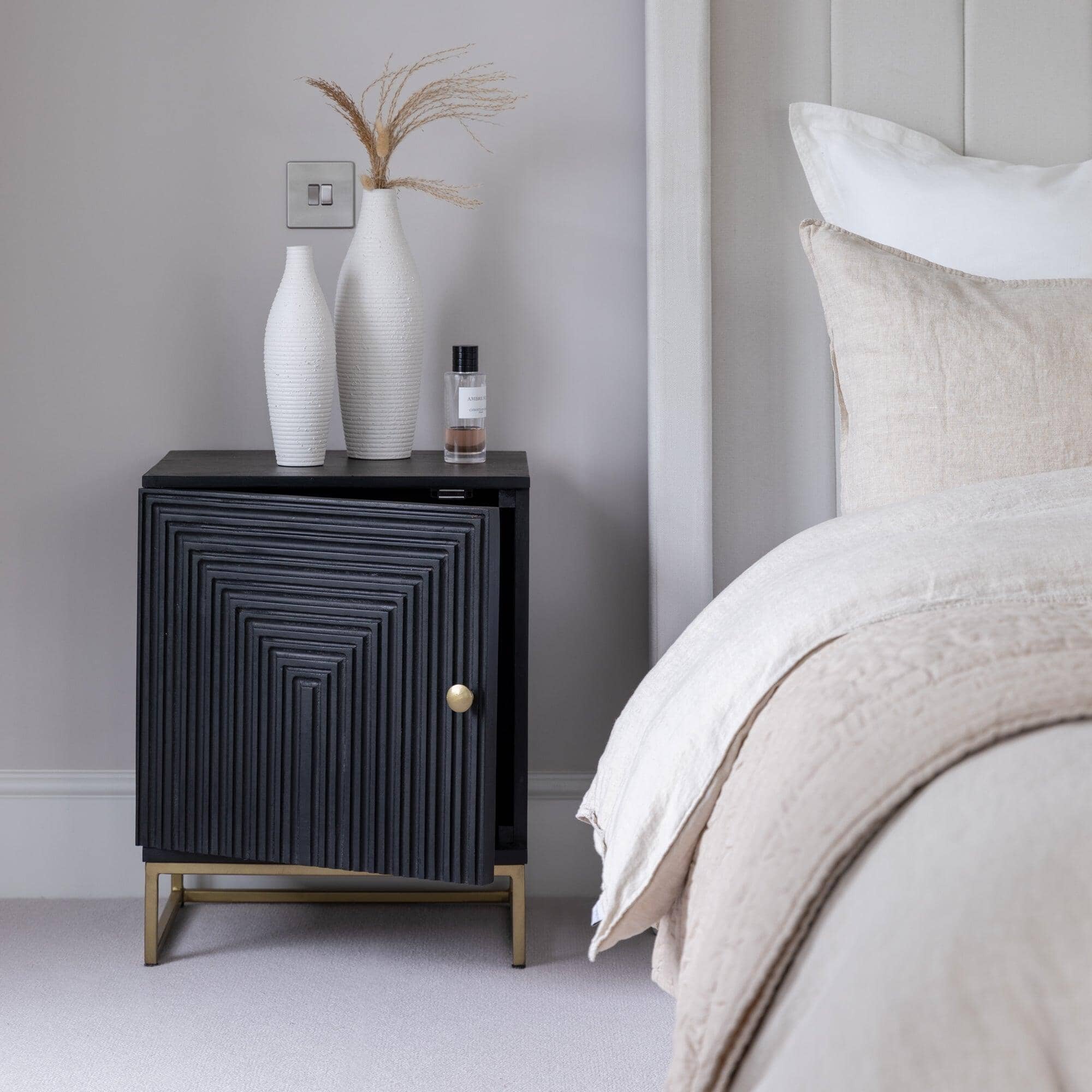 Rayna Bedside Table - Jet Black - Image 4