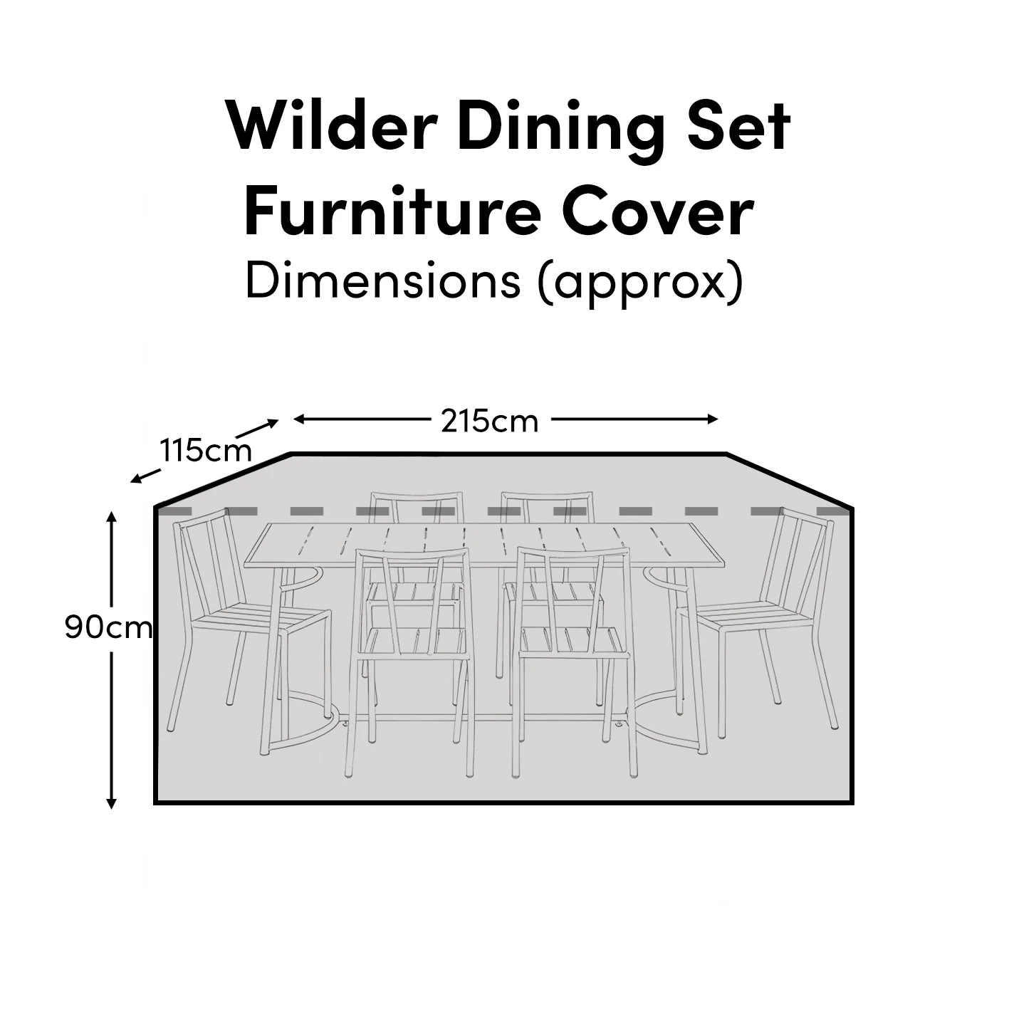 Rectangular Rain Cover 215x115x90cm - Wilder 6 Seater Set