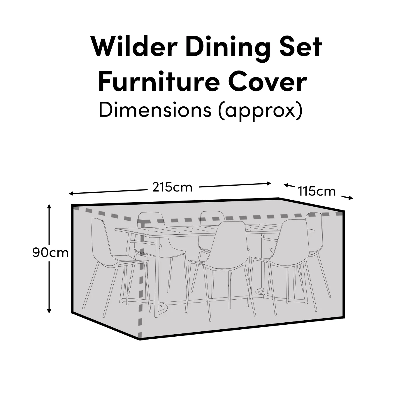 Rectangular Rain Cover 215x115x90cm - Wilder 6 Seater Set - Image 2