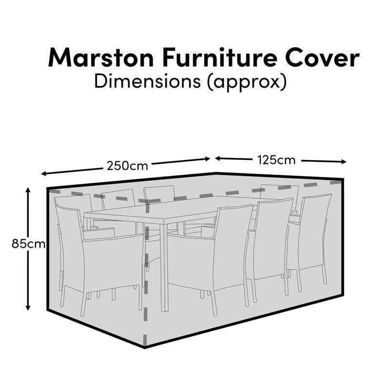 Rectangular Rain Cover 250x125x85cm - Marston 6 Seater - Marston 8 Seater - Image 2