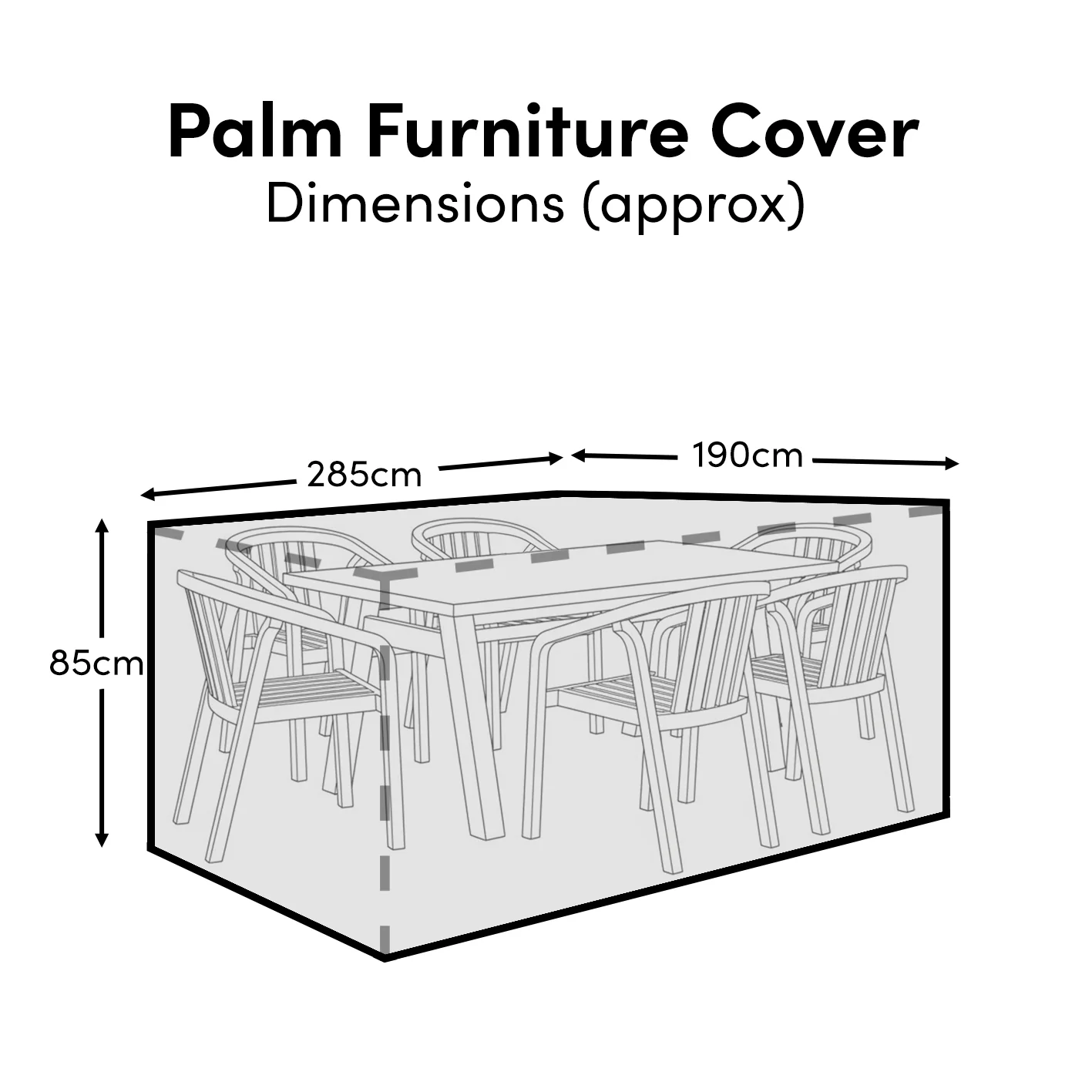 Rectangular Rain Cover 285x190x85cm - Ezra 6-8 Seater - Lennox 6 Seater with Hali Chairs- Palm 6 Seater with Shiro or Nala Chairs - Shiro 6 Seater with Shiro or Nala Chairs - Image 4