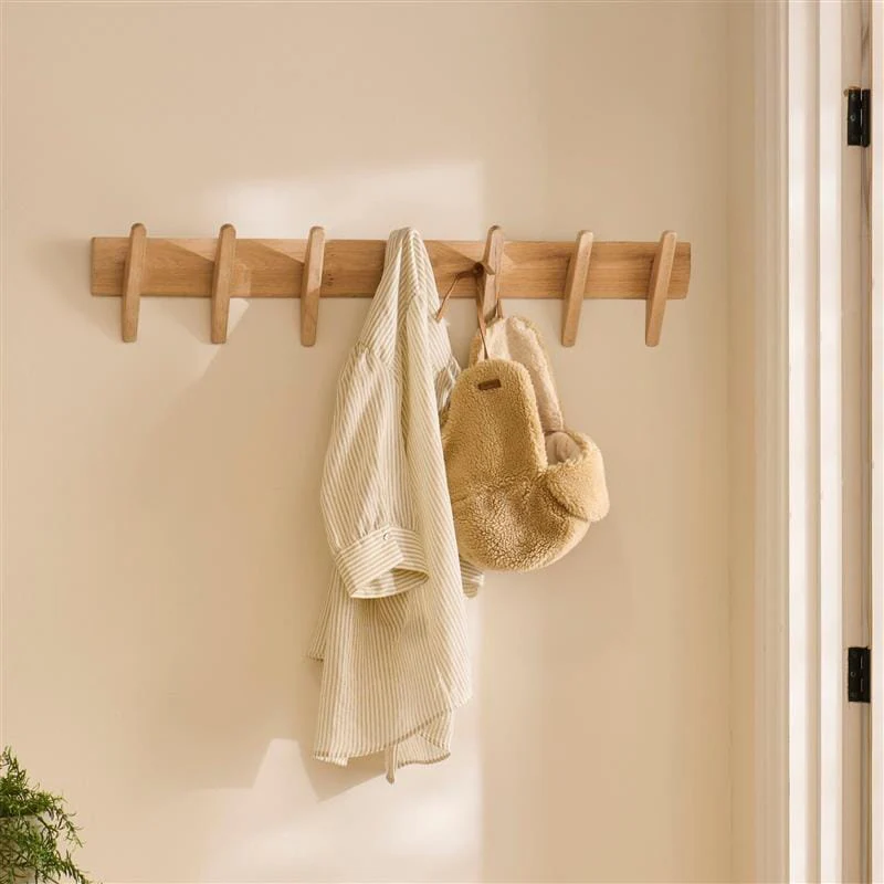 Roe Large Whitewash Oak Coat Rack