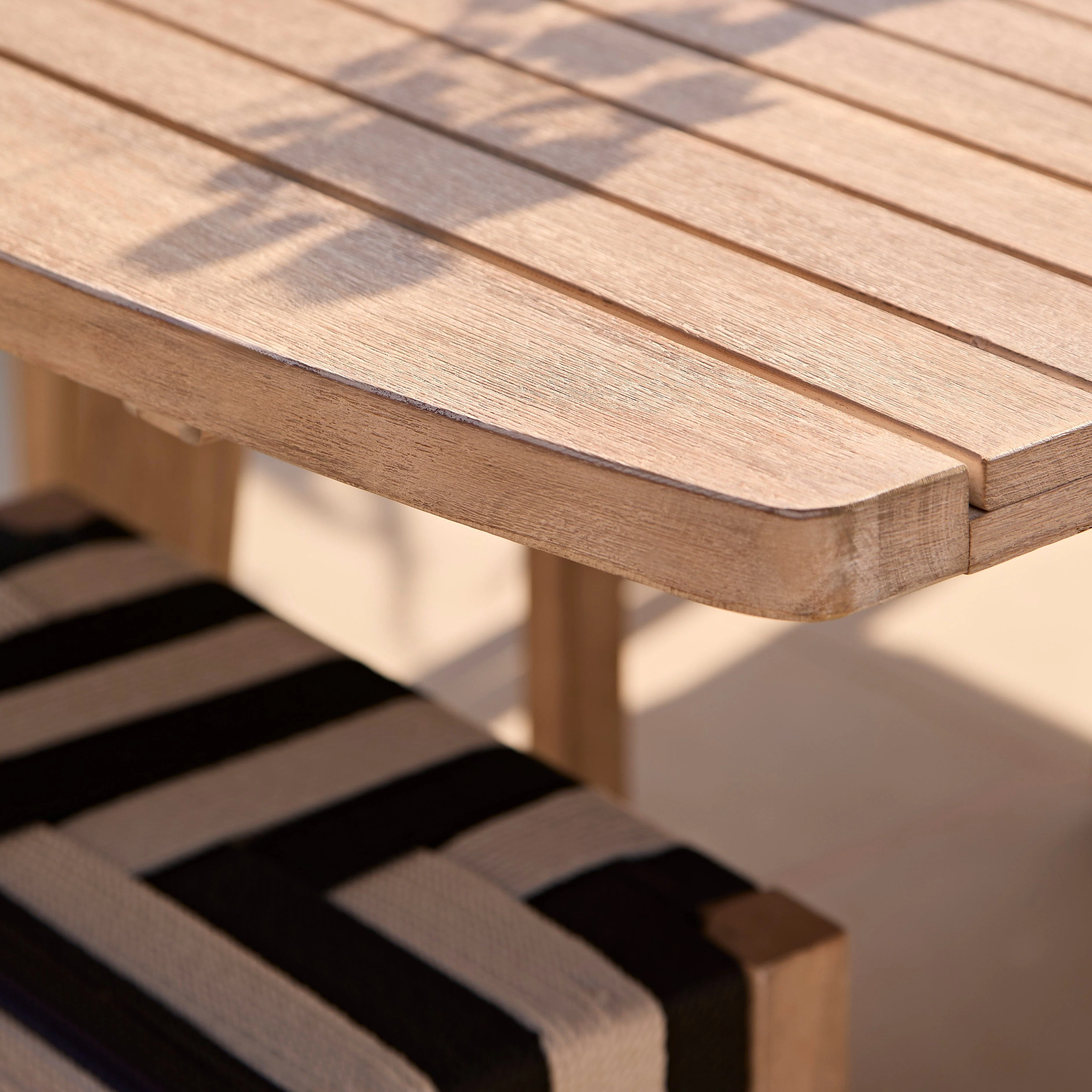 Saffron 6 Seater Extending Wooden Garden Dining Set with Saffron Black/Beige Chairs - Image 3