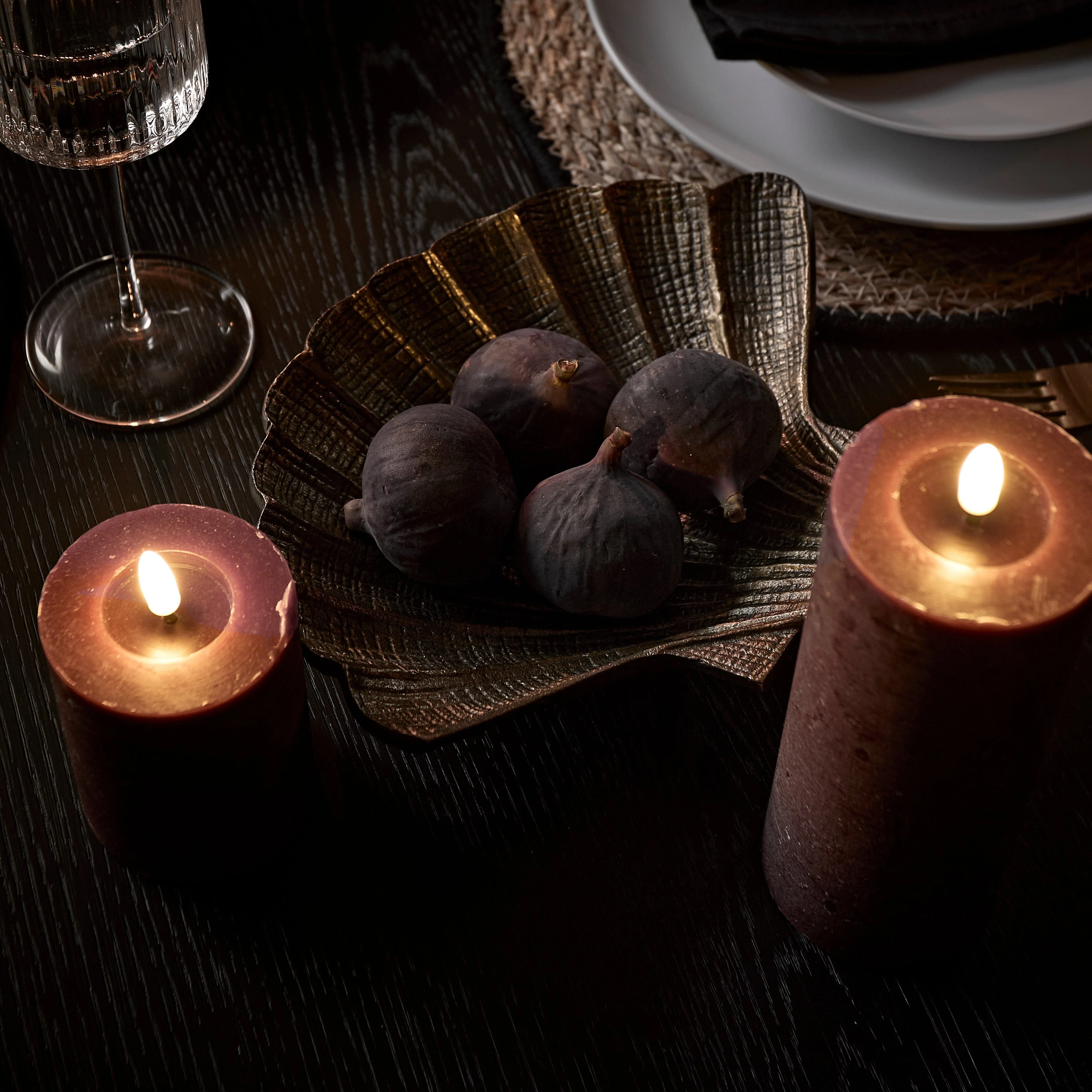 Samsta Battery Pillar Candles - Set of 3 - Burgundy Red - Image 4