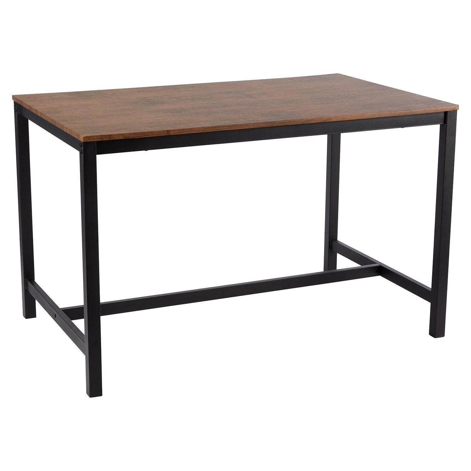Sheffield Rich Oak Dining Table Set - 6 Seater - 2 Sheffield Benches & 2 Stools - Matte Black Legs - Image 9