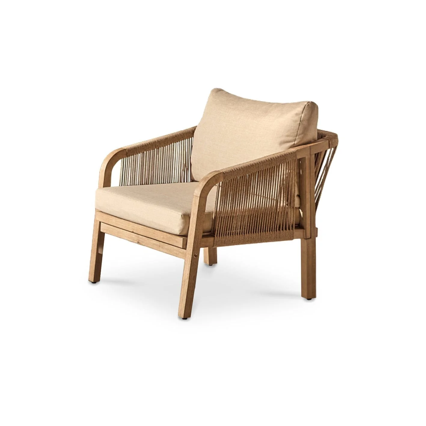 Shiro Wooden Garden Set with 3 Seater Sofa - 2 Shiro Armchairs - 2 Stools & Coffee Table - Image 15