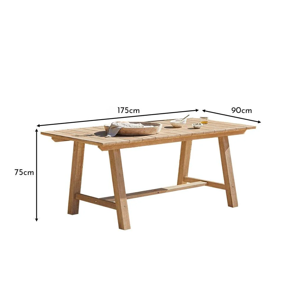 Shiro Wooden Rectangular Garden Dining Table - Image 7