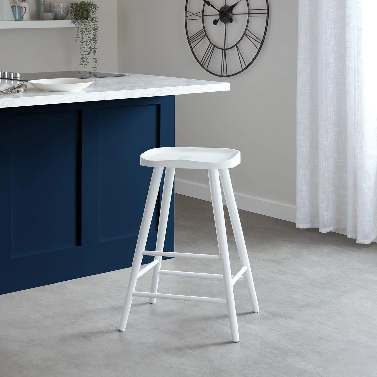 Silvester White Bar Stool