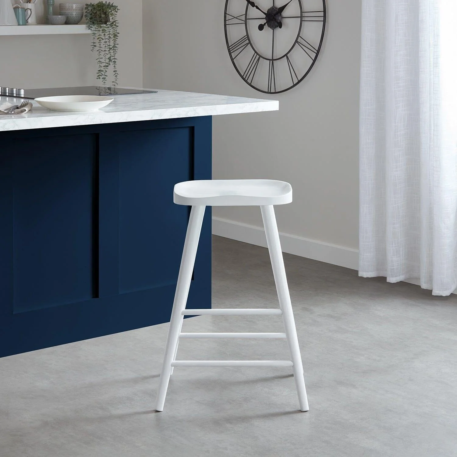 Silvester White Bar Stool - Image 2