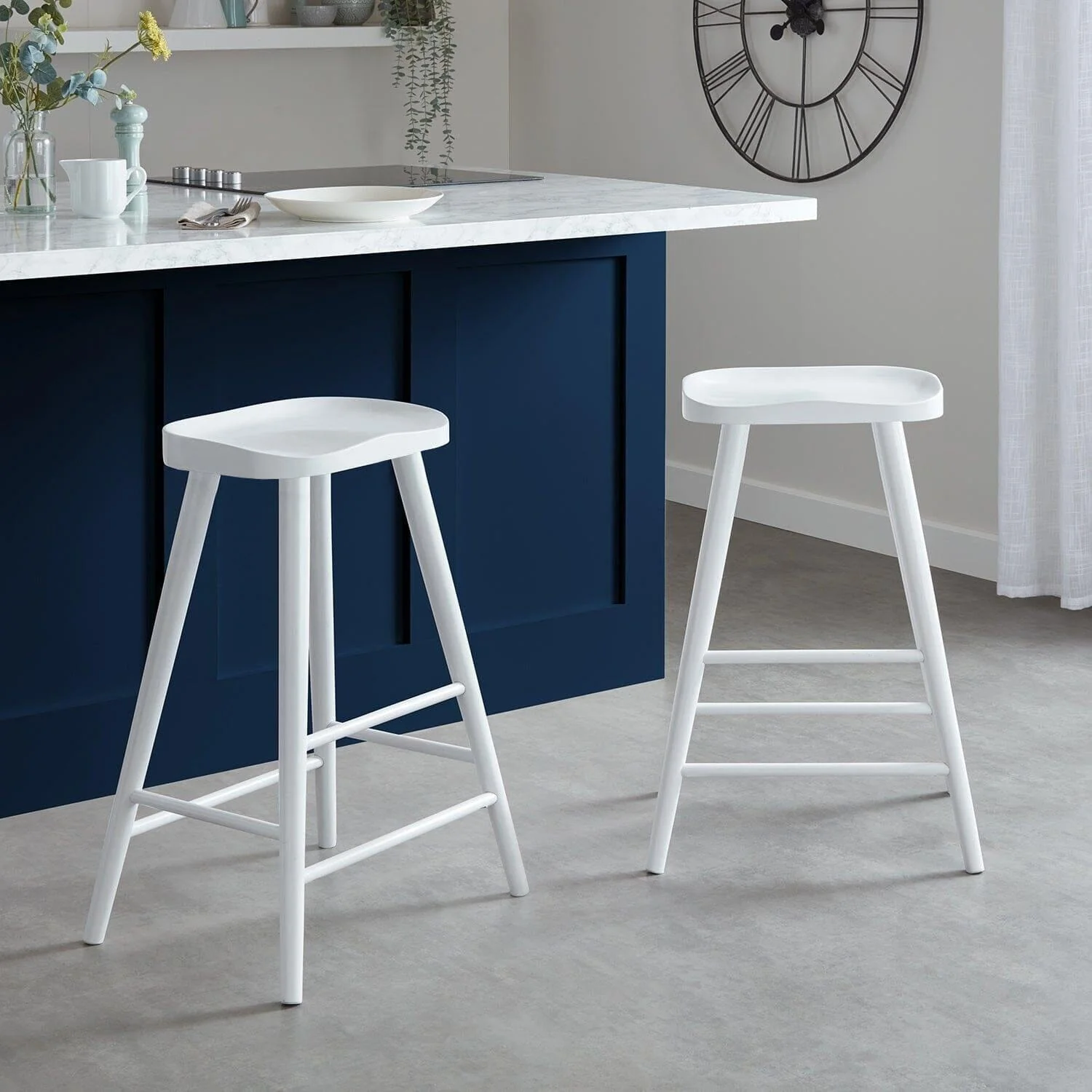 Silvester White Bar Stool - Image 4
