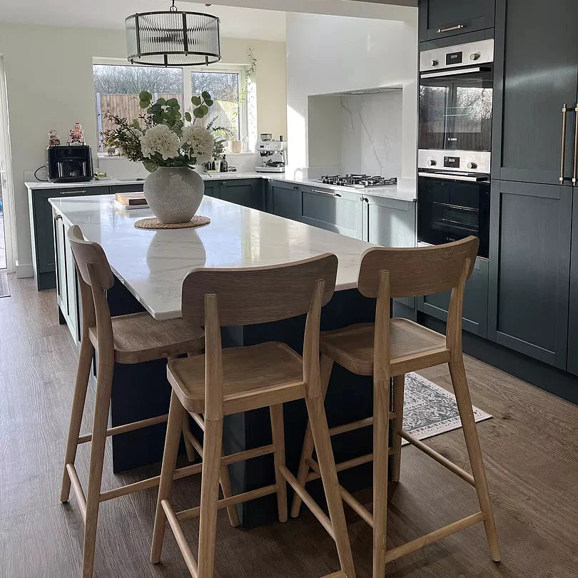 Silvester Whitewash Bar Stool with Backrest - Image 2