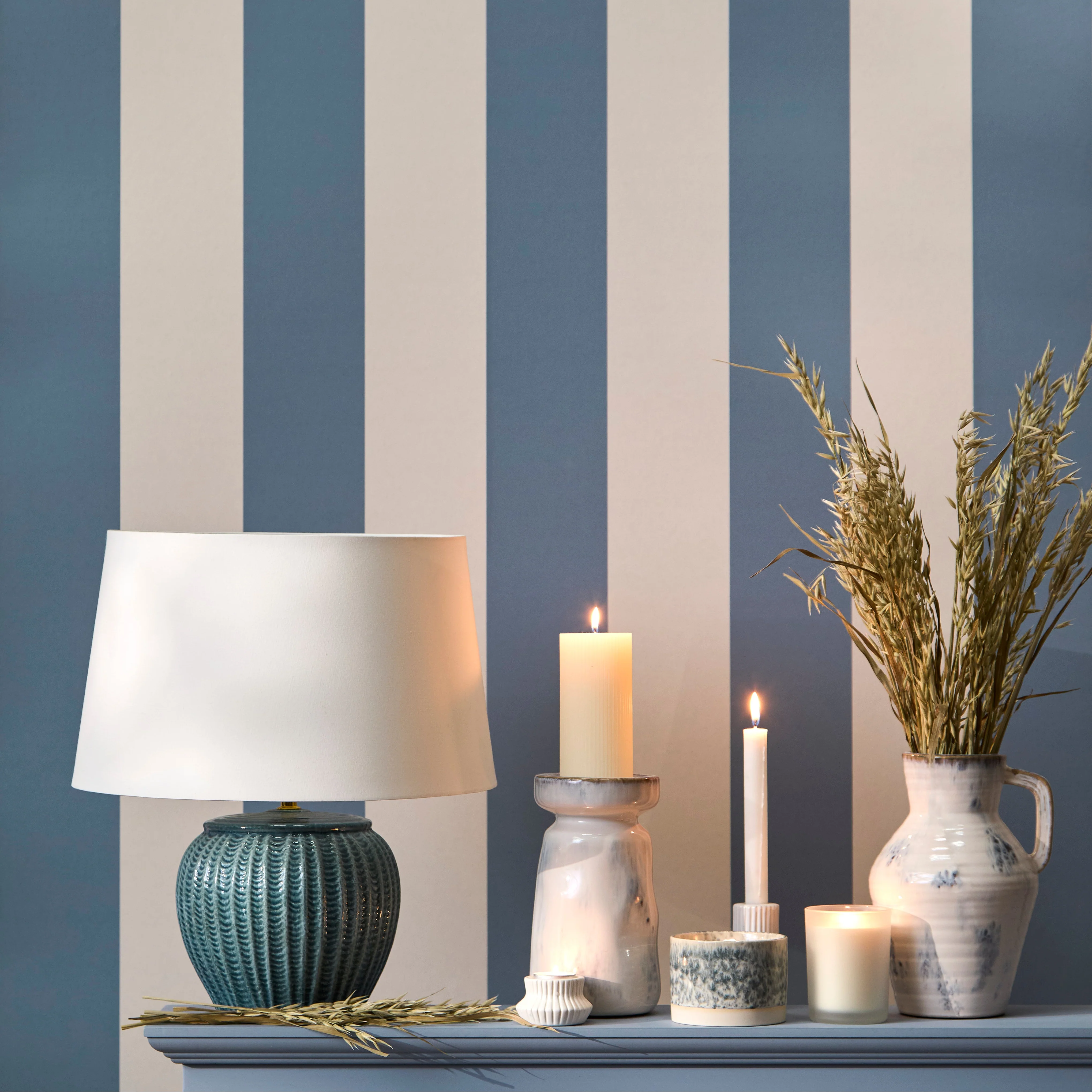 Elmer 27cm Ceramic Lamp Base - Teal Blue - Image 5