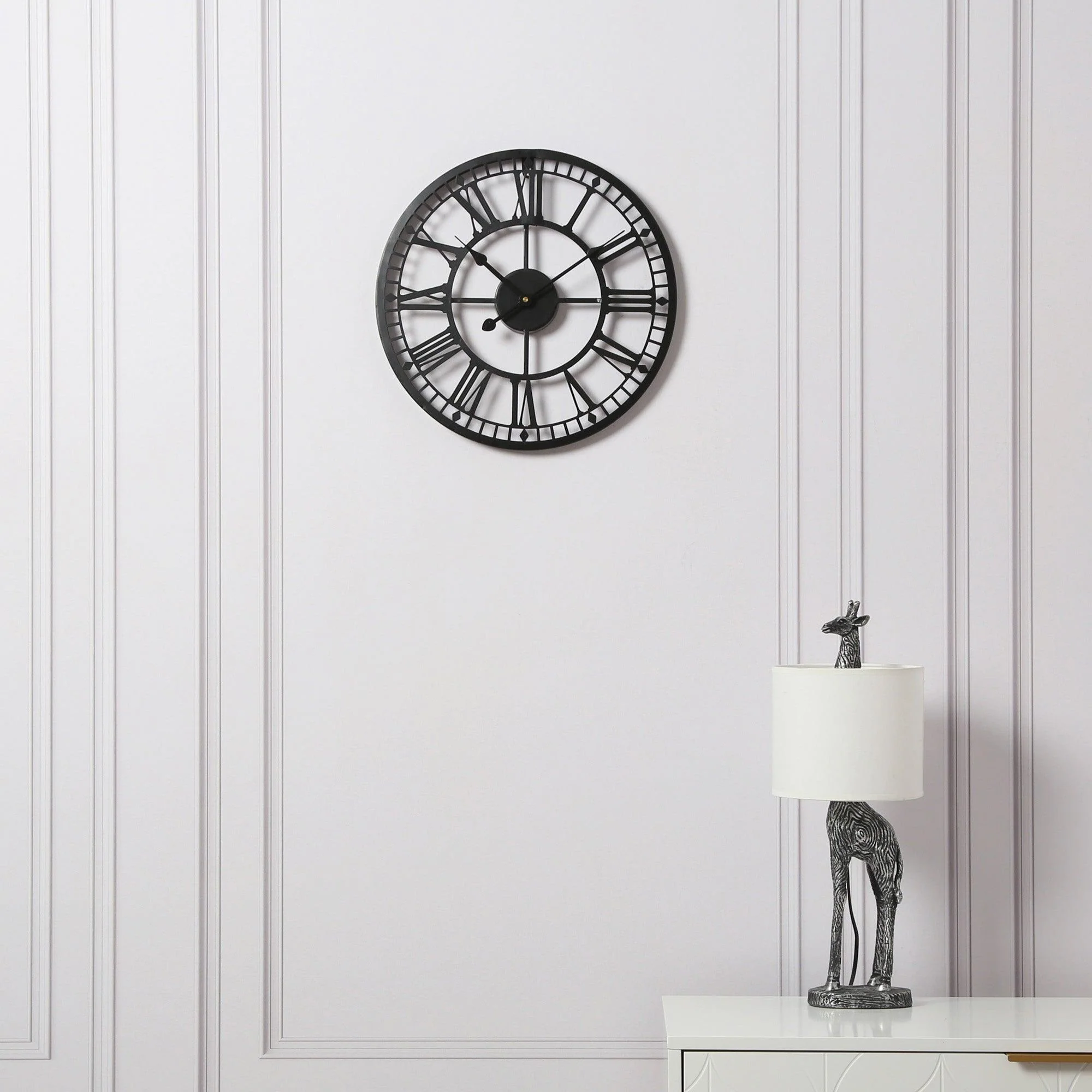 Riseley Small Skeleton Wall Clock - Black - Image 3