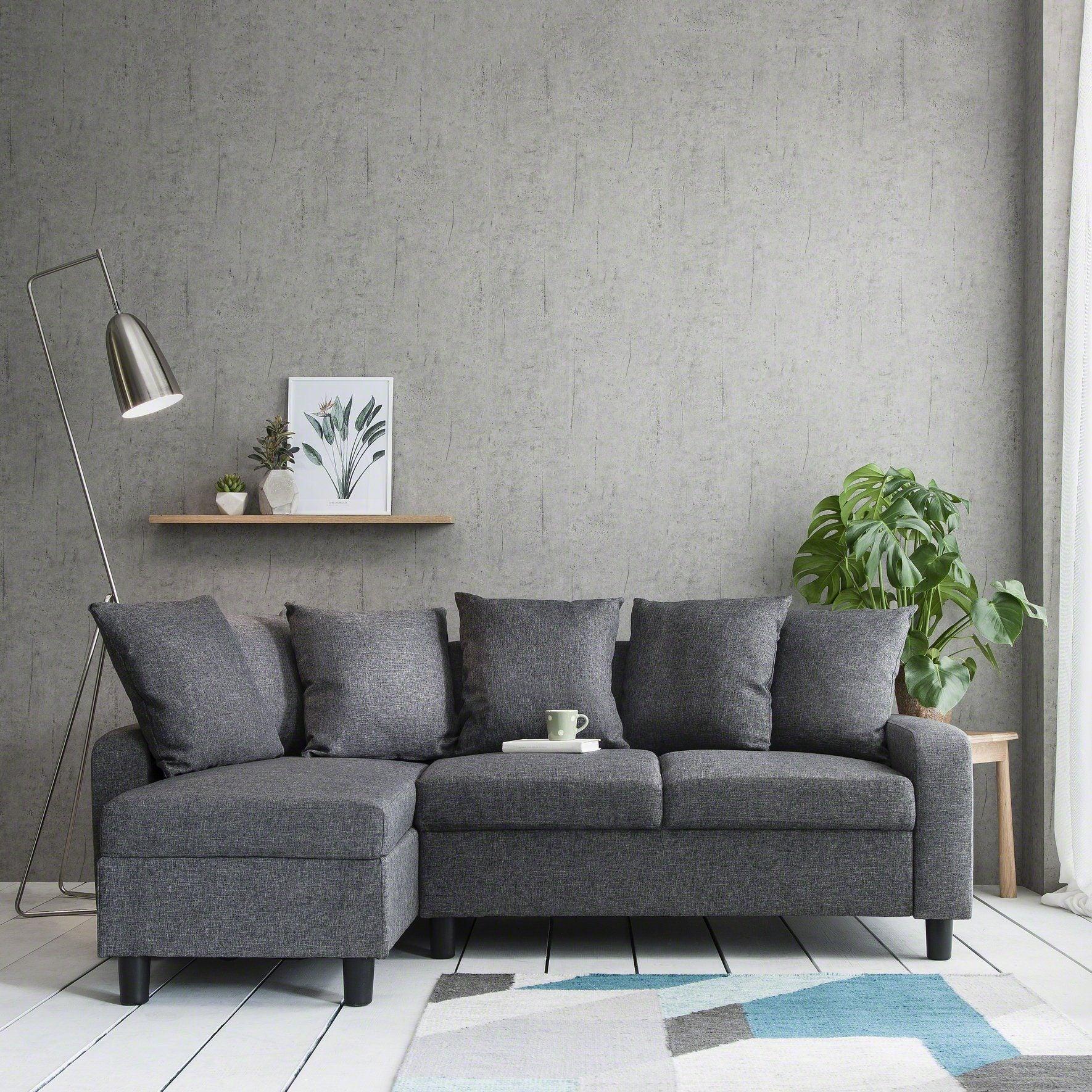 Tracy Corner Sofa - Grey Linen with Black Legs - Image 10
