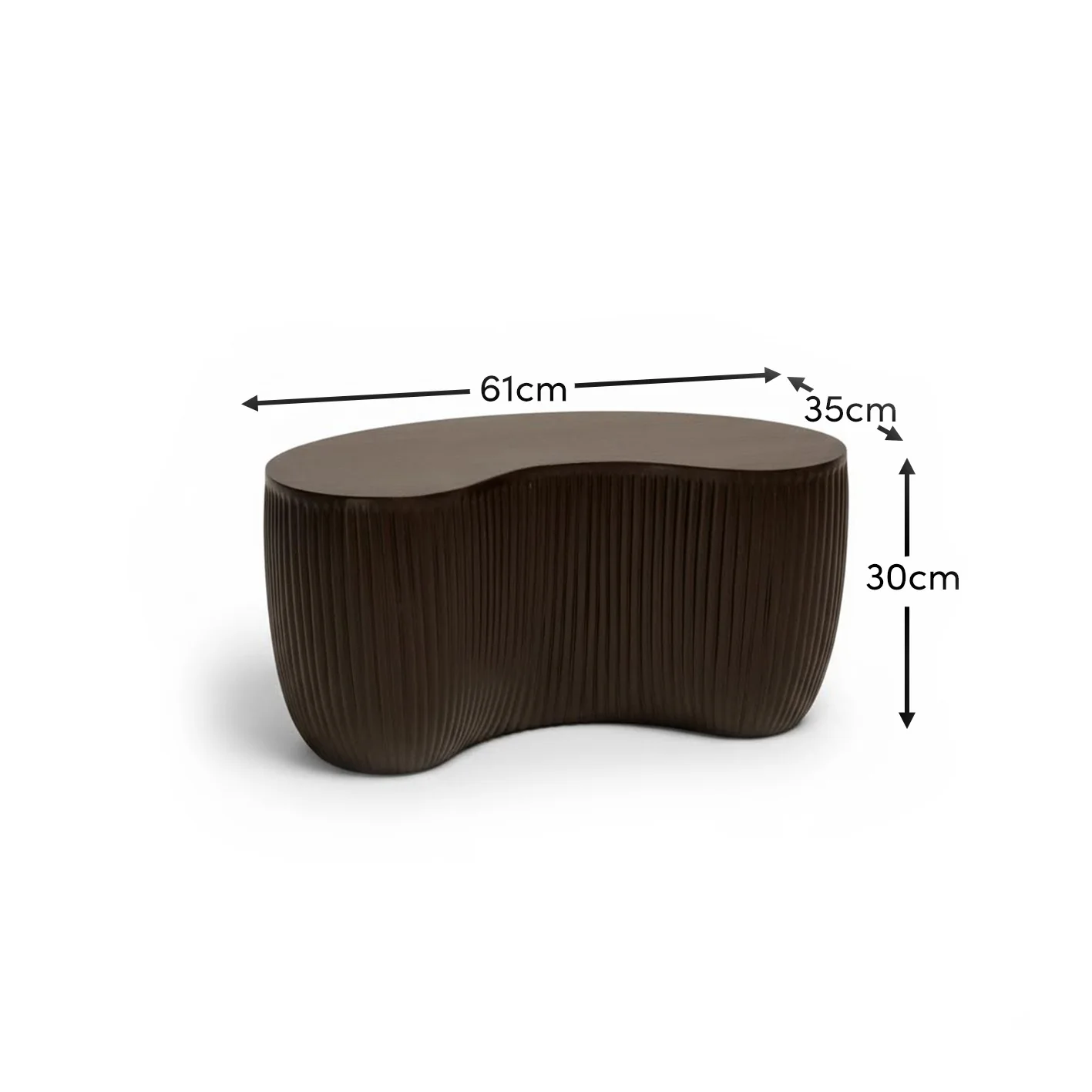 Sohan Kidney Garden Coffee Table - Lava Black - 61cm - Image 11