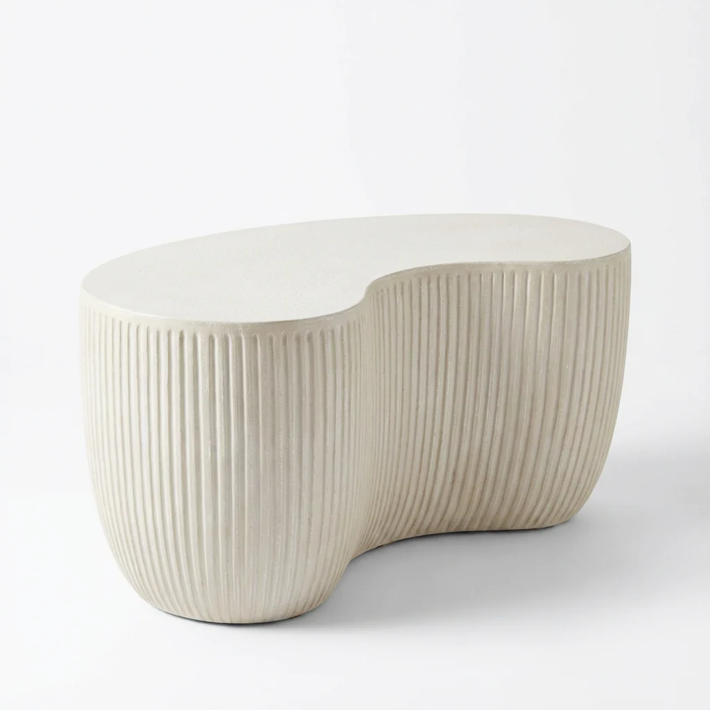 Sohan 84cm Kidney Garden Coffee Table - Set of 2 - Sand - Image 5