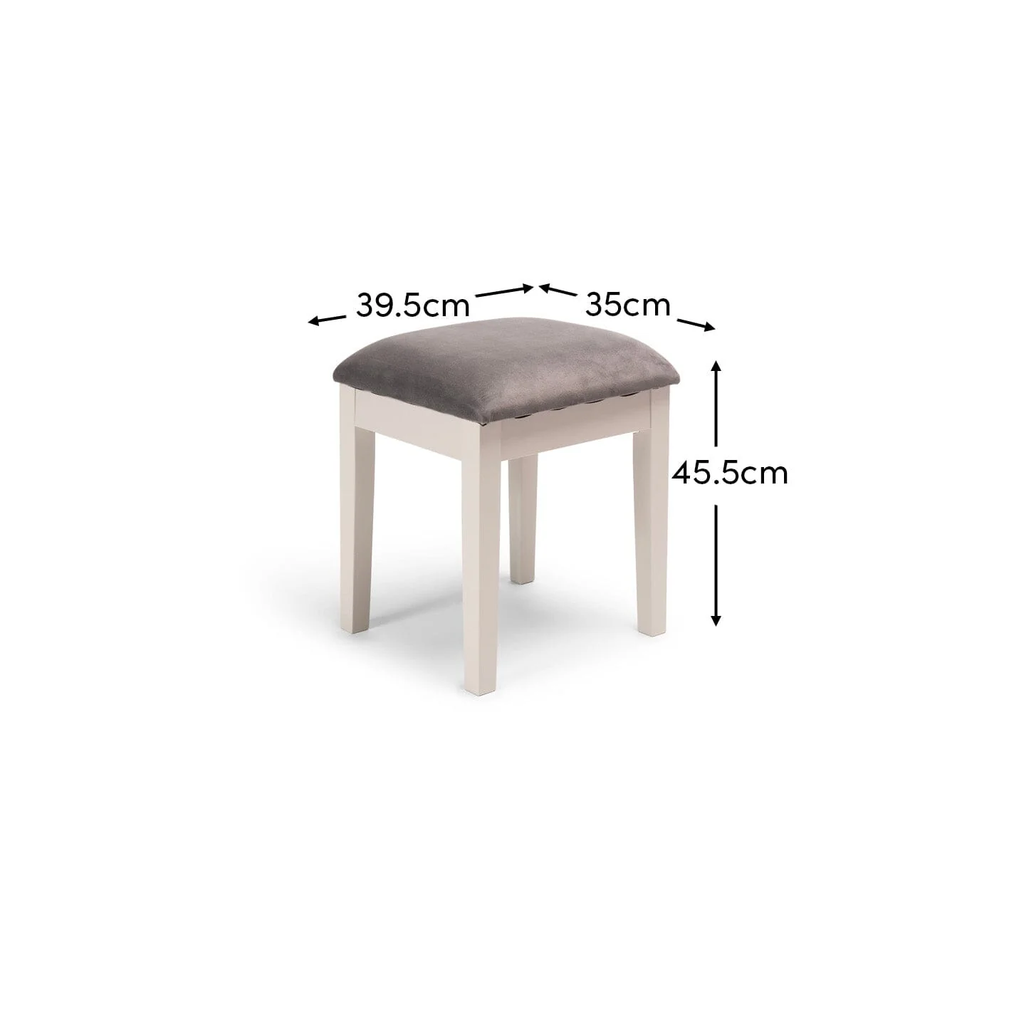 Outlet - Stevie Dressing Table Stool - Grey - Image 4