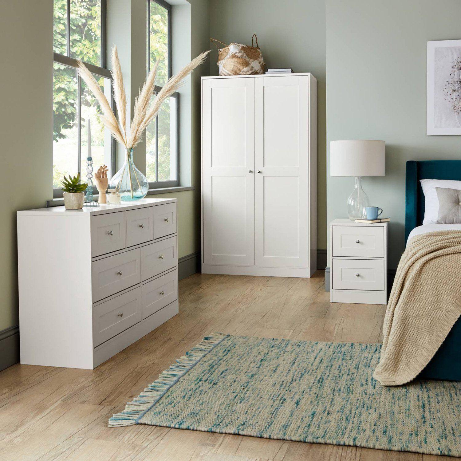 Stevie Wardrobe & Drawers Set - White