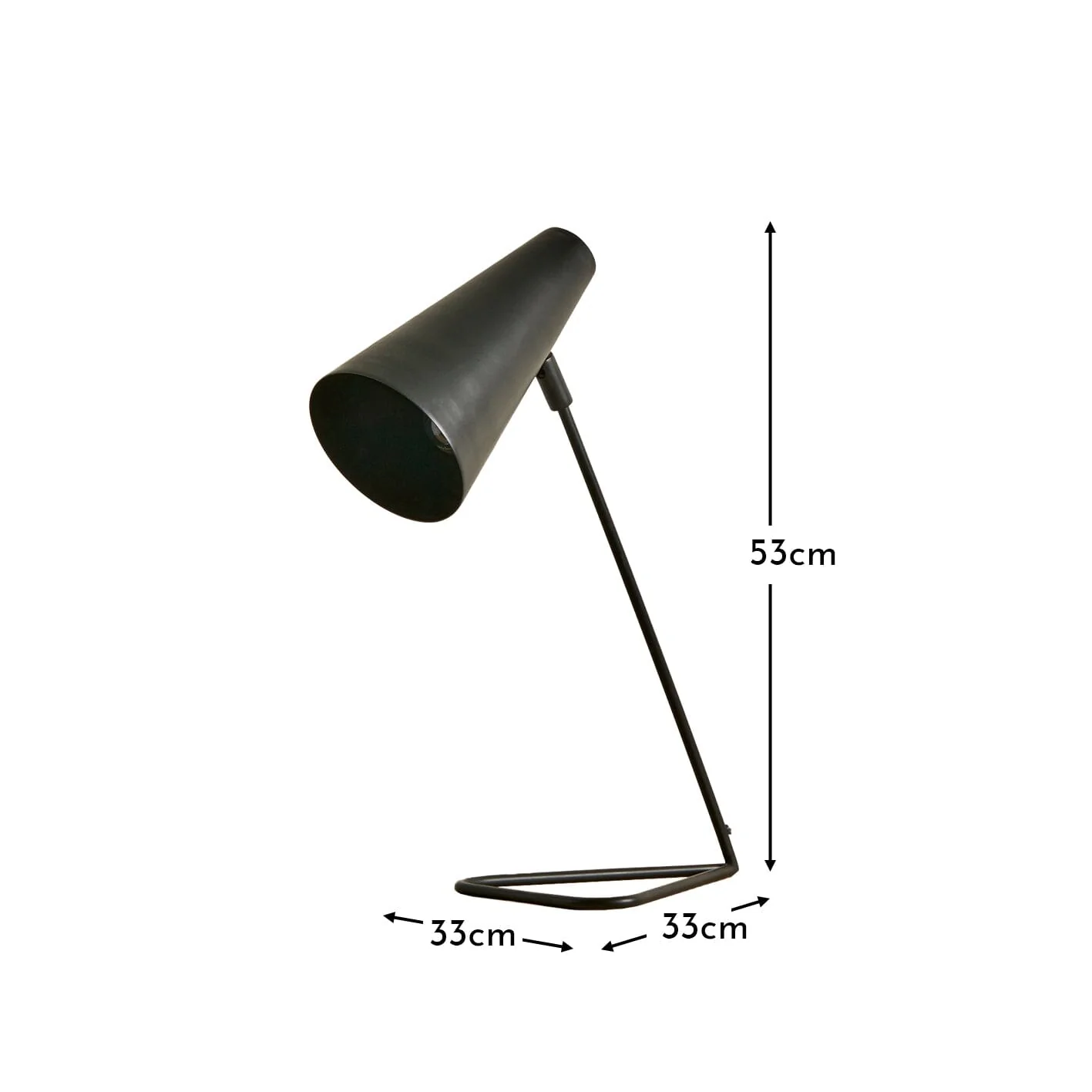 Thurdon 53cm Metal Desk Lamp - Black - Image 6