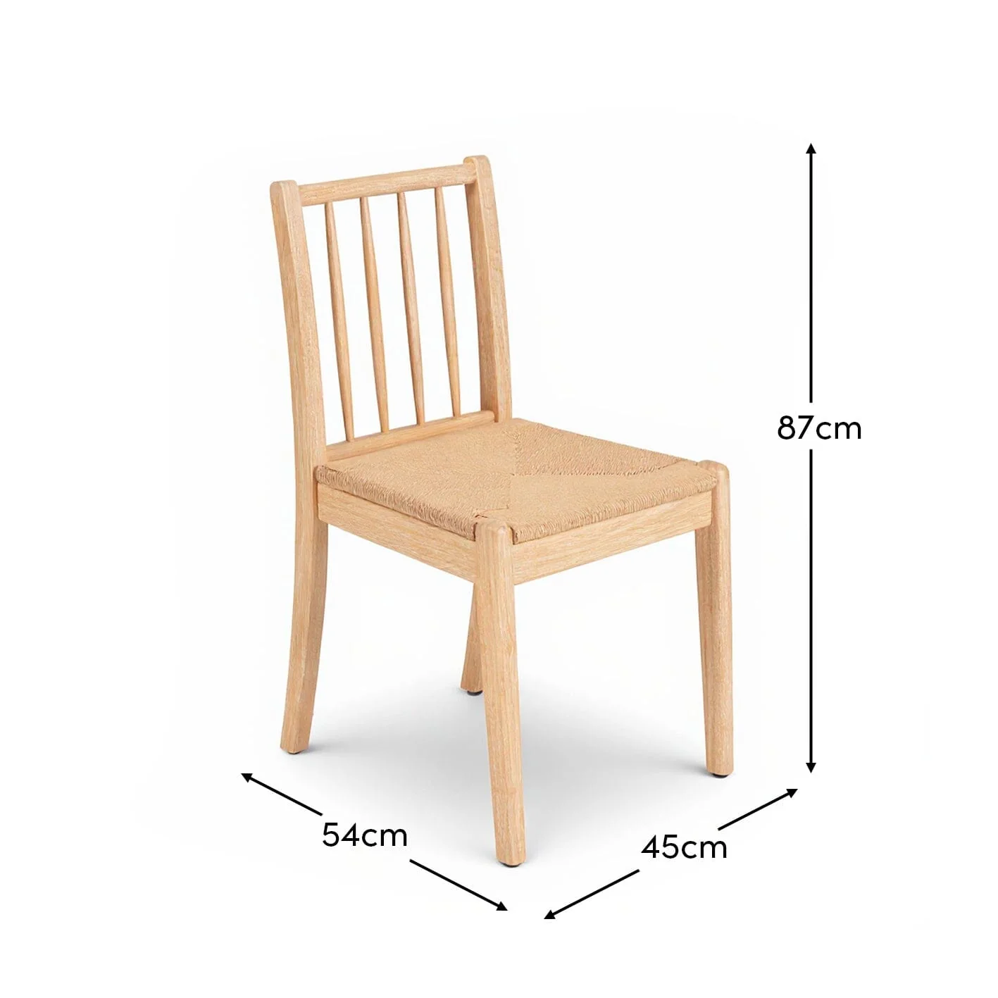 Tilly Natural String Dining Chairs - Set of 2 - Whitewash Oak Legs - Image 11