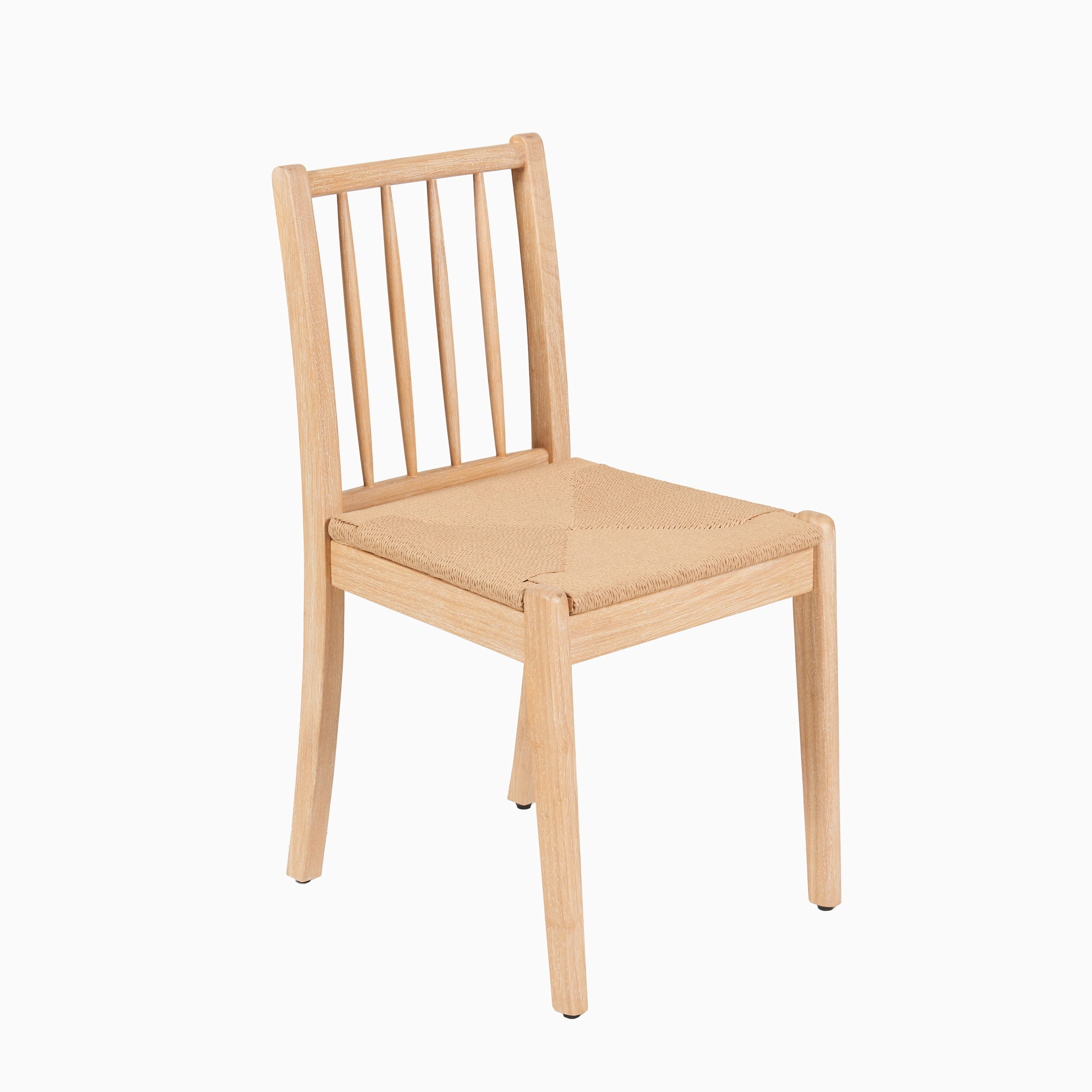 Tilly Natural String Dining Chairs - Set of 2 - Whitewash Oak Legs - Image 9