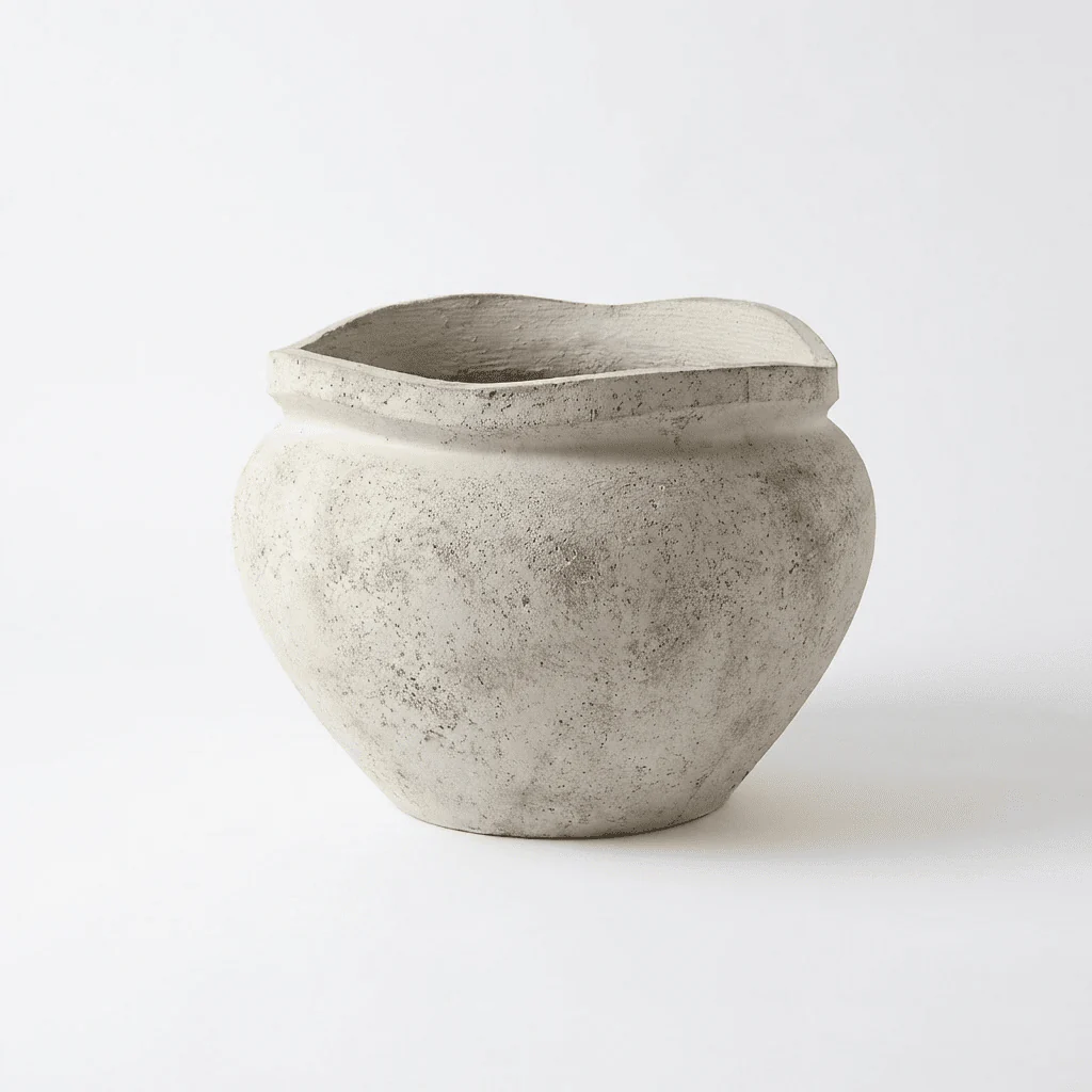 Tomar Fiber Cement 29.5cm Wide Garden Planter - Rustic White - Image 4