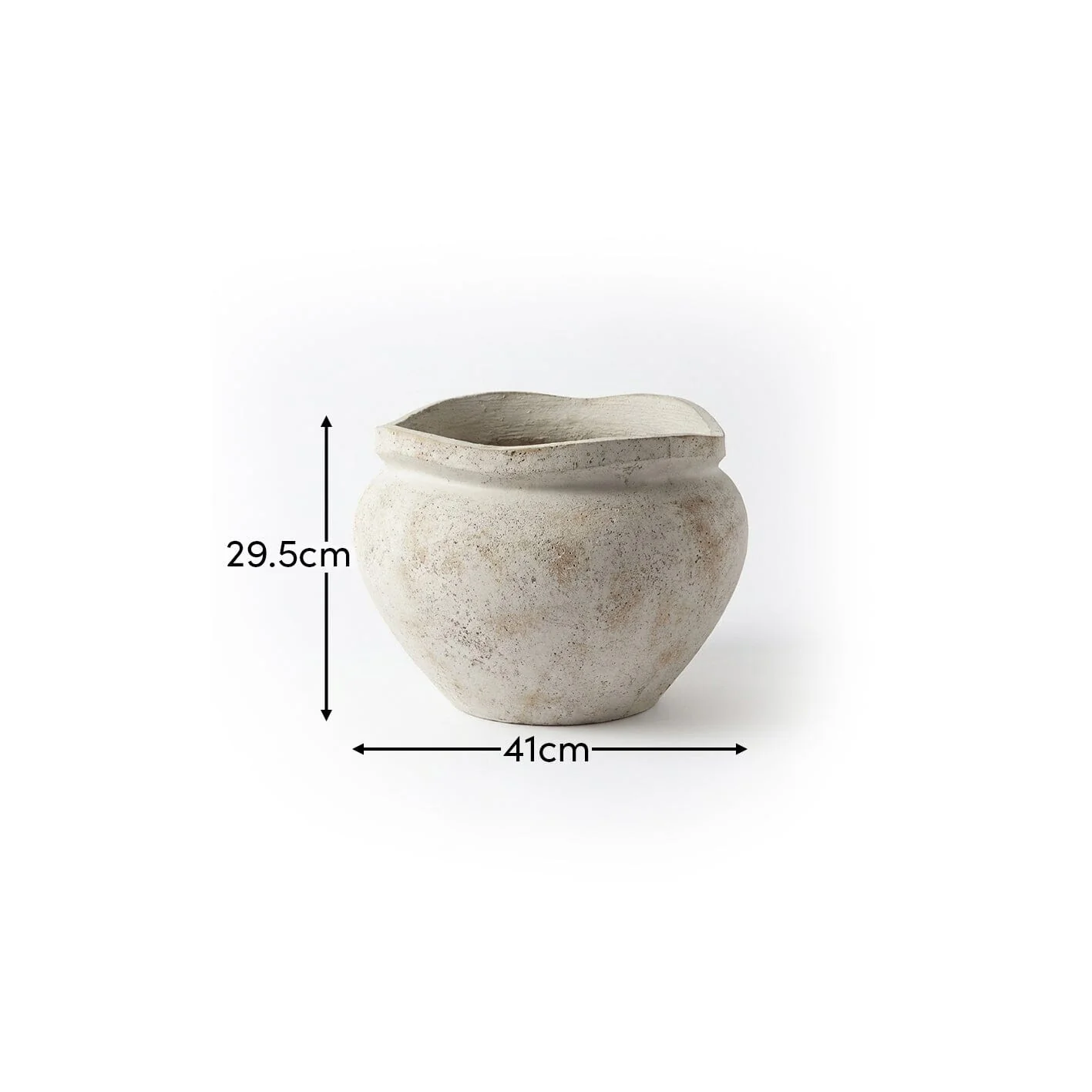 Tomar Fiber Cement 29.5cm Wide Garden Planter - Rustic White - Image 5