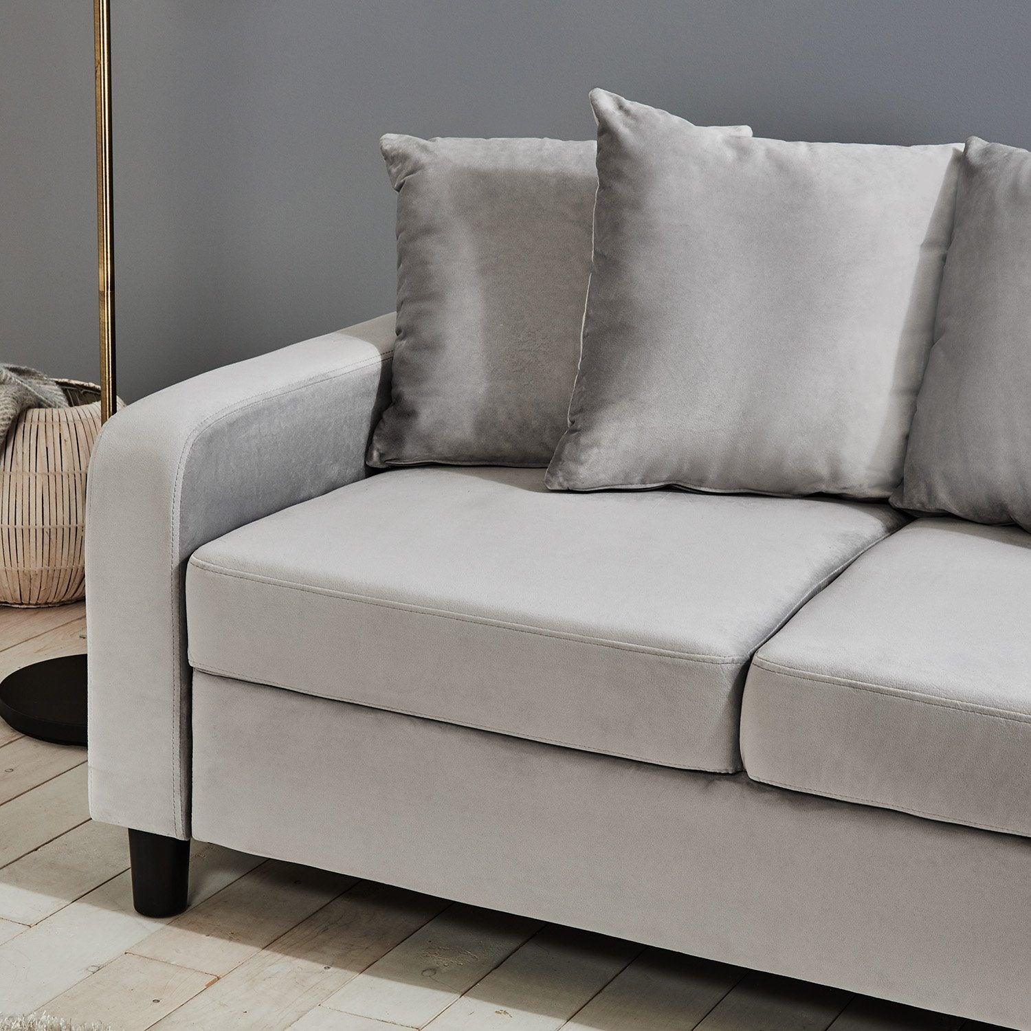 Tracy 2 Seater Sofa - Grey Velvet with Black Legs - Image 5