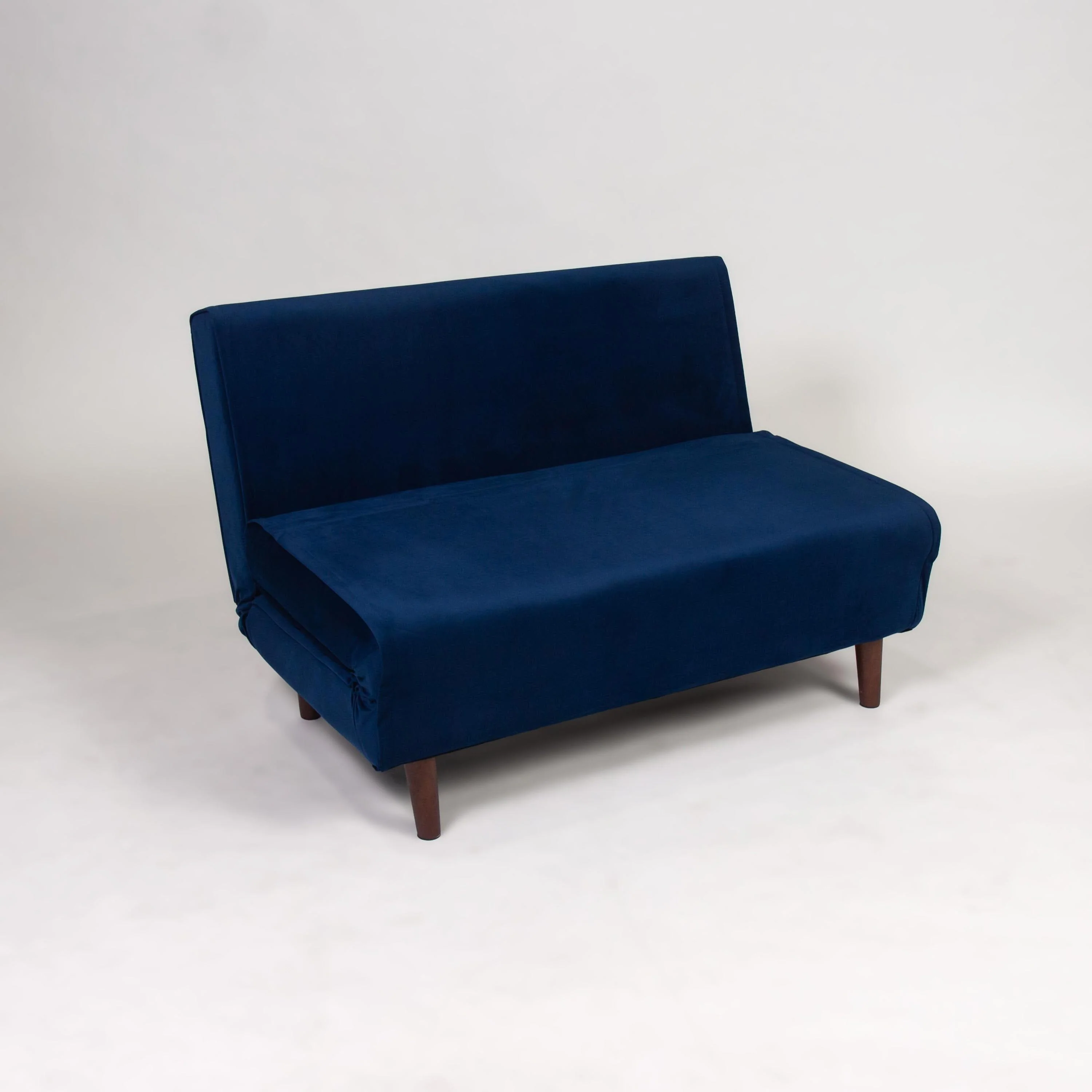 Una 2 Seater Double Sofa Bed - Blue Velvet - Image 6