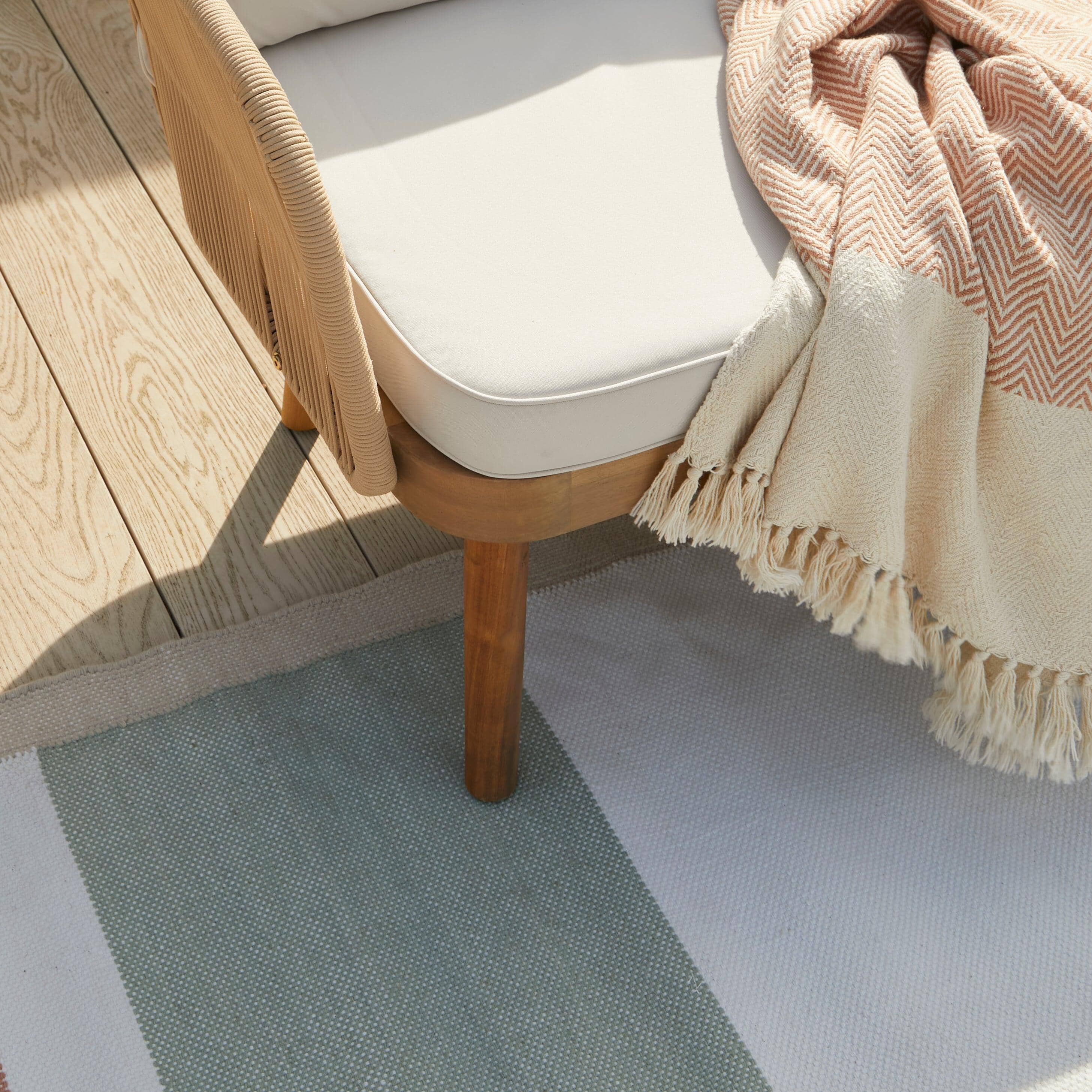 Whitbeck Striped Outdoor Pet Rug - Natural - 160cm x 230cm - Image 3