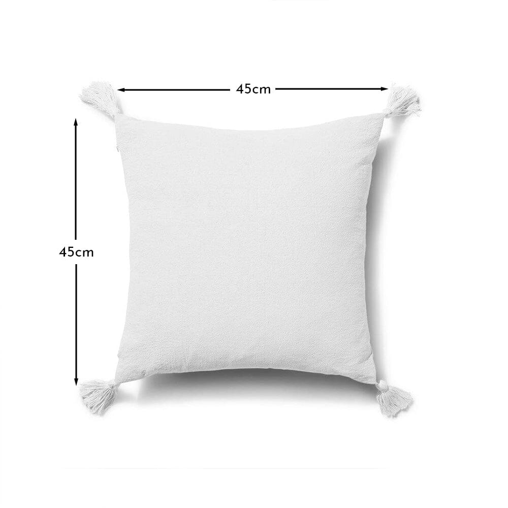Otura 45x45cm Tasseled Cushion Cover - Ivory White - Image 3