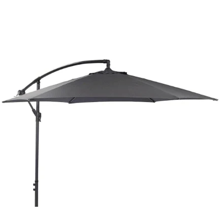 Wick Rattan Garden Sofa Set with Grey Parasol - Light Grey - Image 9