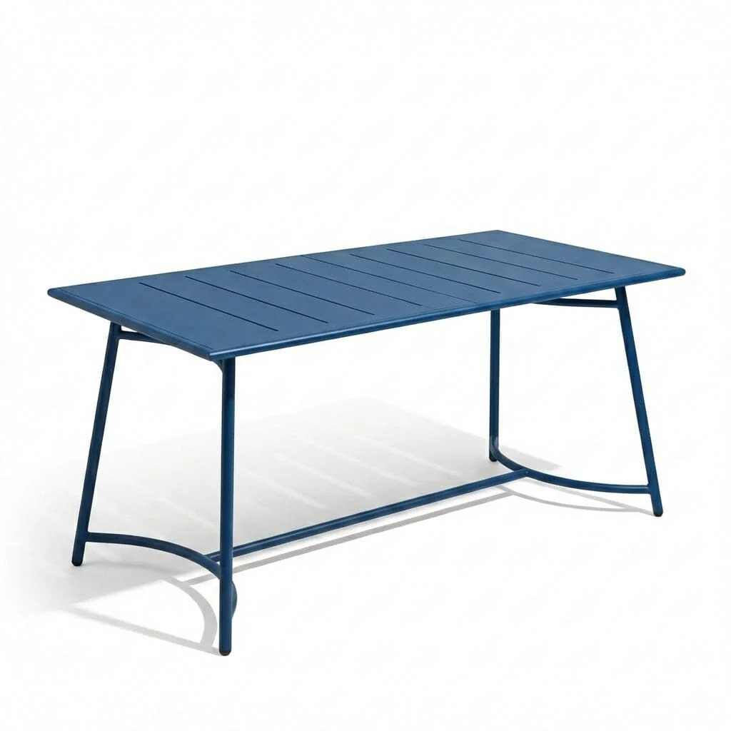 Wilder 6 Seater Blue Garden Dining Set with Ryder Clay Chairs - Image 9