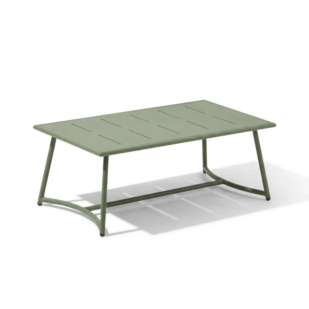 Wilder 4 Seater Metal Garden Conversation Set with Wilder Coffee Table - Olive Green - Image 9