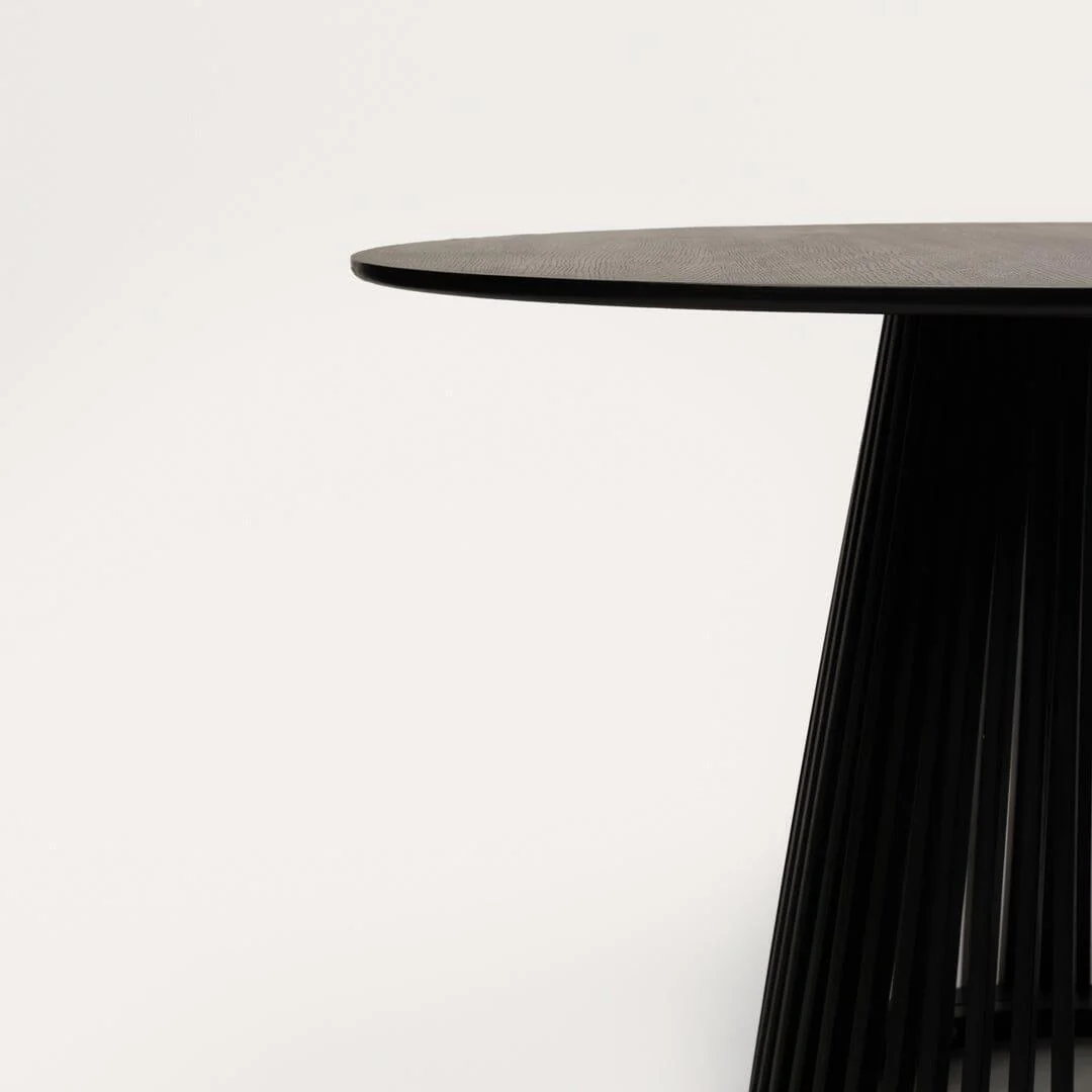 Willow Black Dining Table Set - 4 Seater - Freya Sand Dining Chairs - Black Oak Legs - Image 10