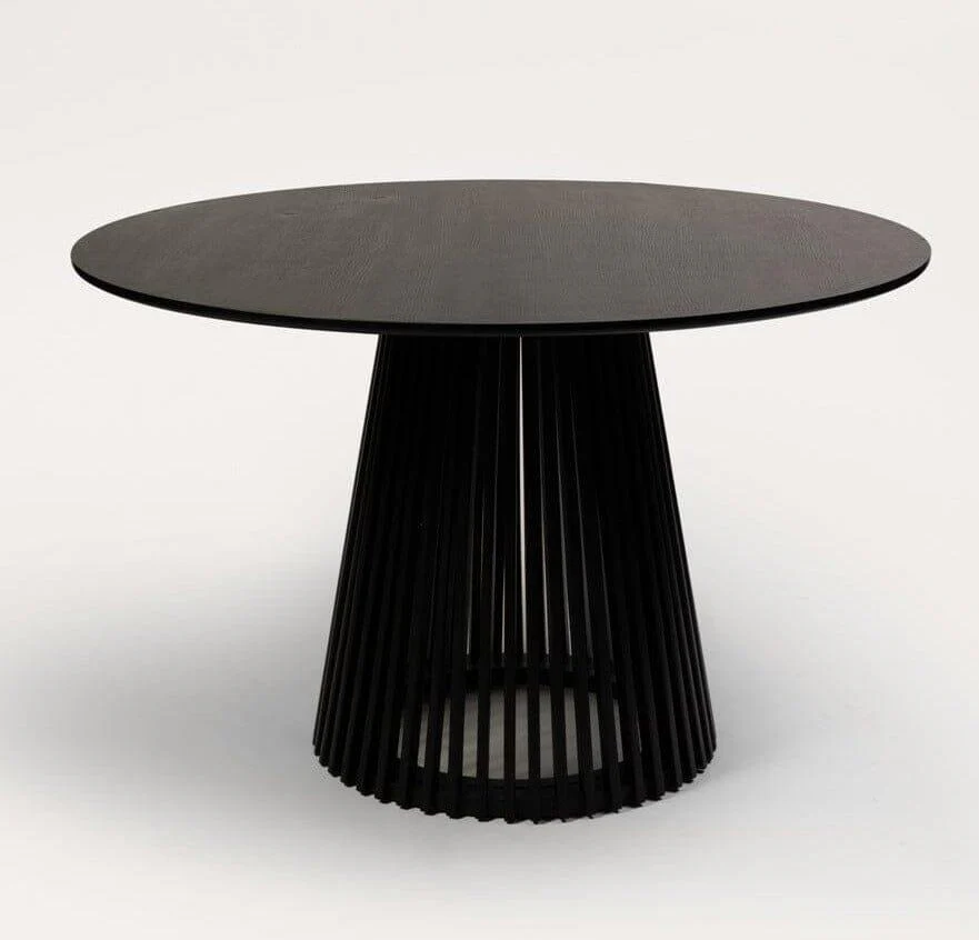 Willow Black Dining Table Set - 4 Seater - Ella Black Dining Chairs - Black Oak Legs - Image 3