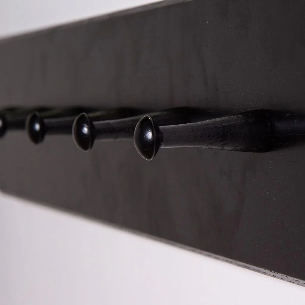Willow Wooden Coat Rack - Black - Image 4